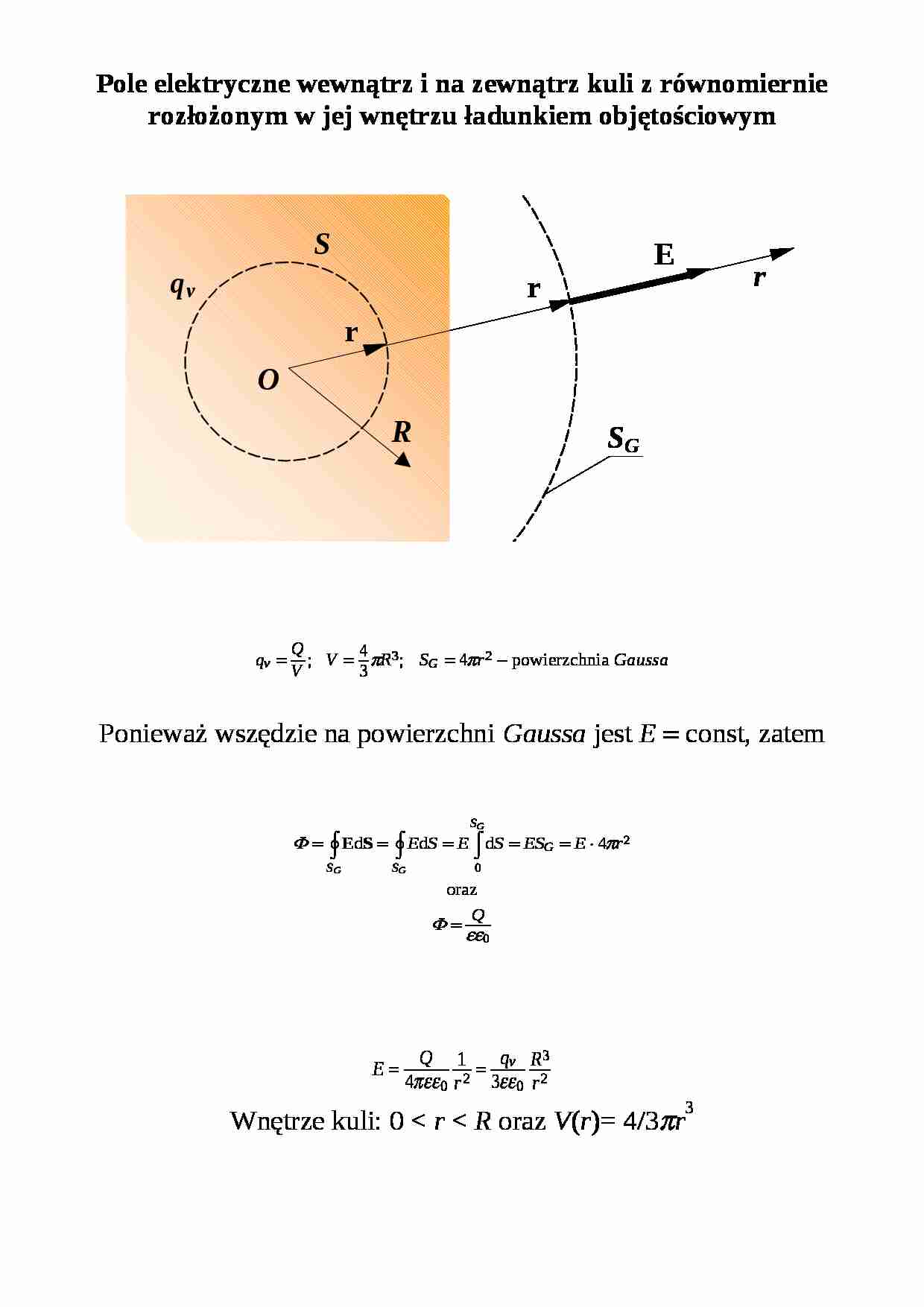 Pole elektryczne wewnątrz i na zewnątrz kuli - strona 1