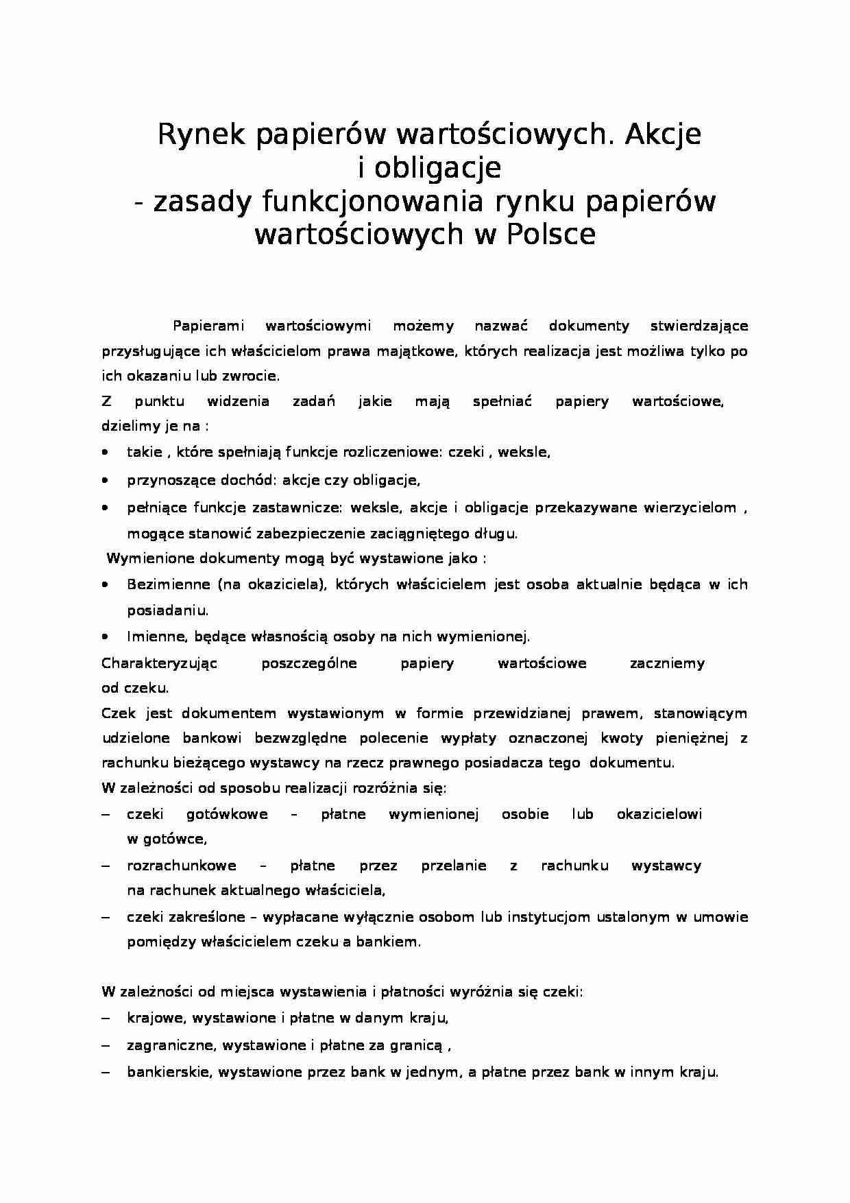 Rynek papierów wartościowych - Sesja giełdowa - strona 1