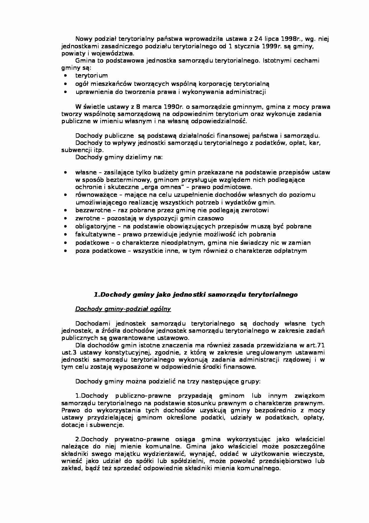 Dochody gminy - finanse - strona 1