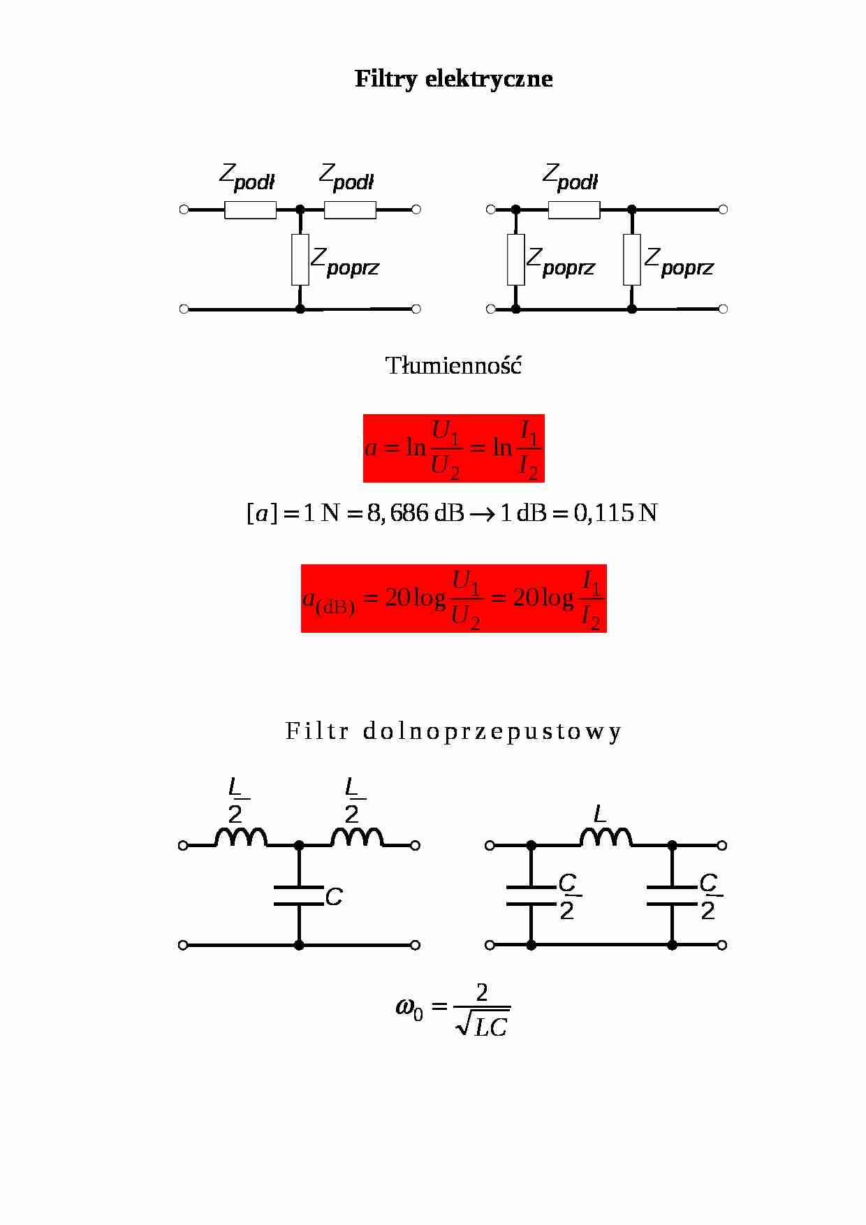 Filtry elektryczne - strona 1