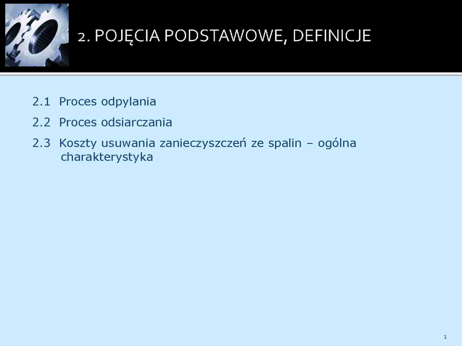 Techniki oczyszczania spalin - pojęcia - strona 1