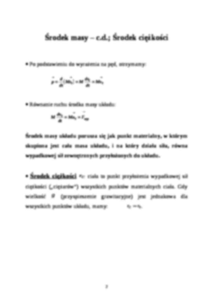 Środek masy, środek ciężkości - strona 2