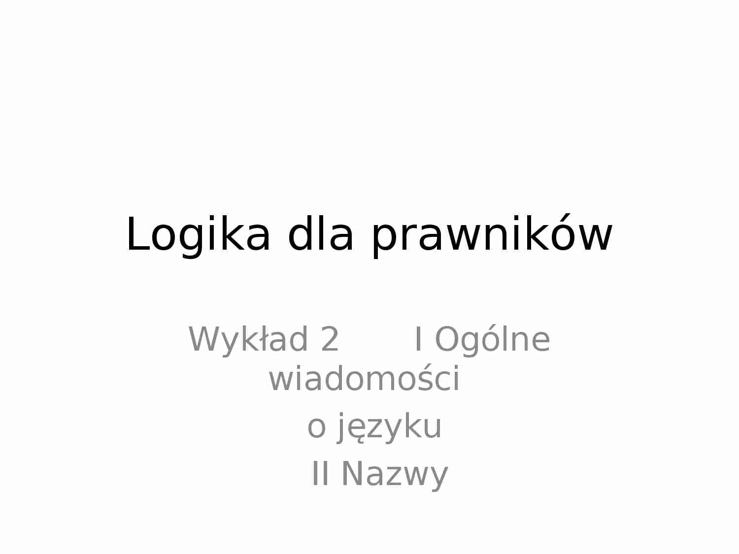 Ogólne wiadomości o języku i nazwach - strona 1