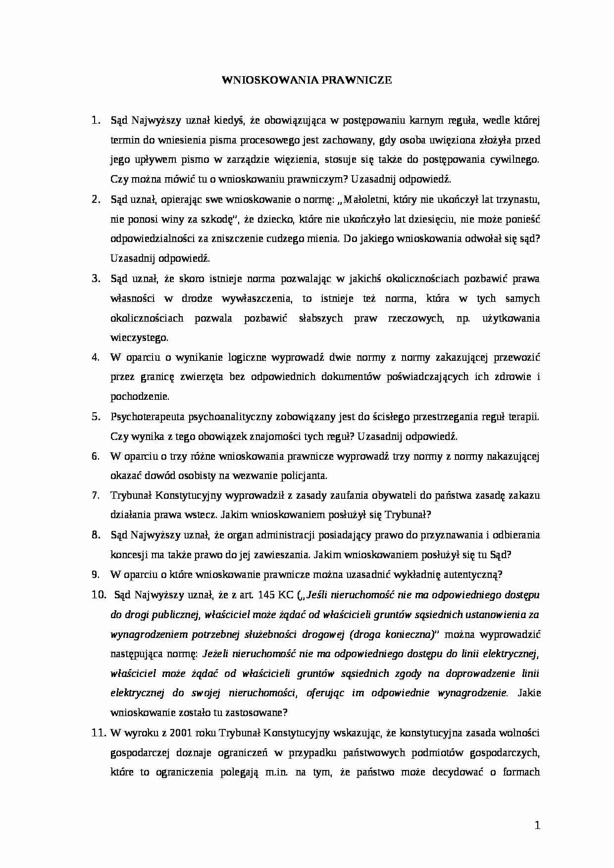 Materiały do wnioskowań prawniczych - strona 1