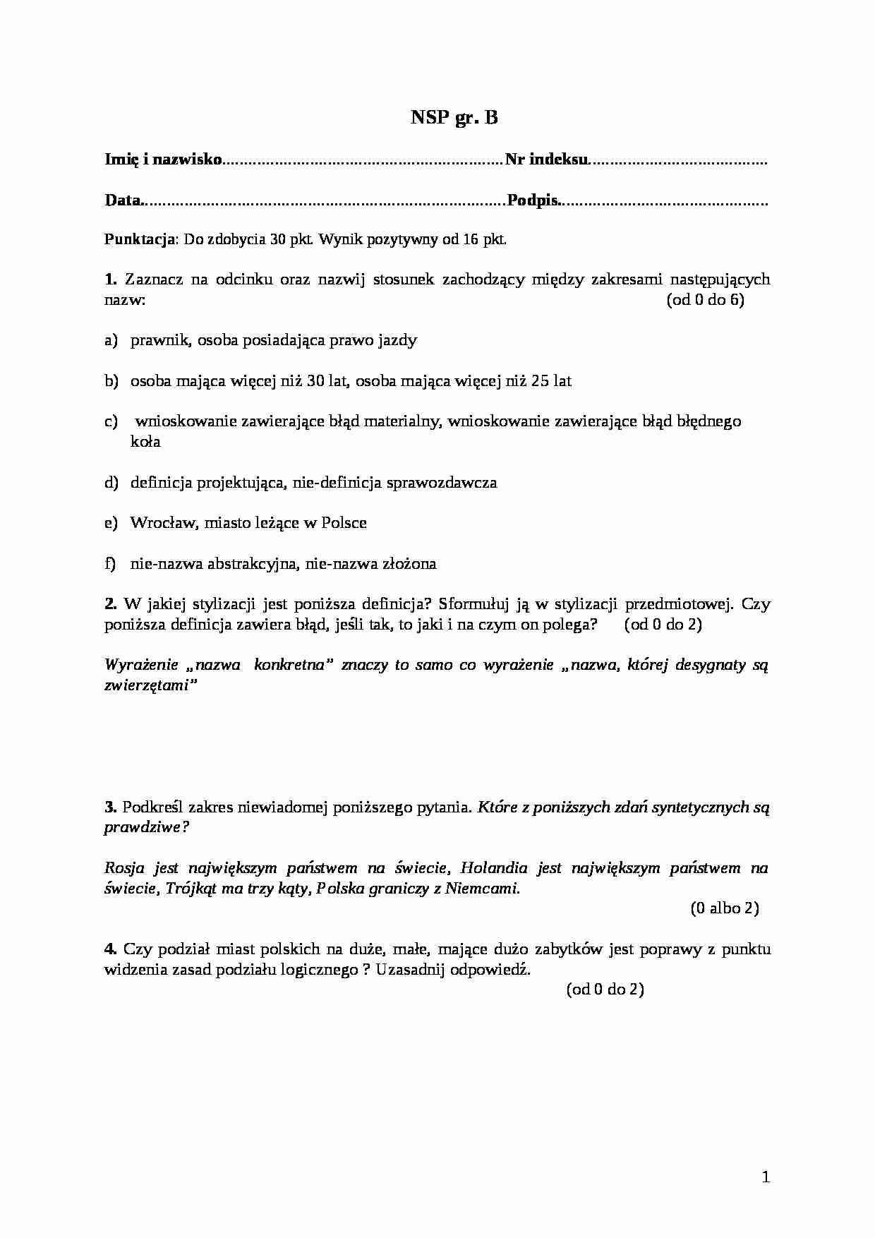 Logika dla prawników - egzamin 3 - strona 1