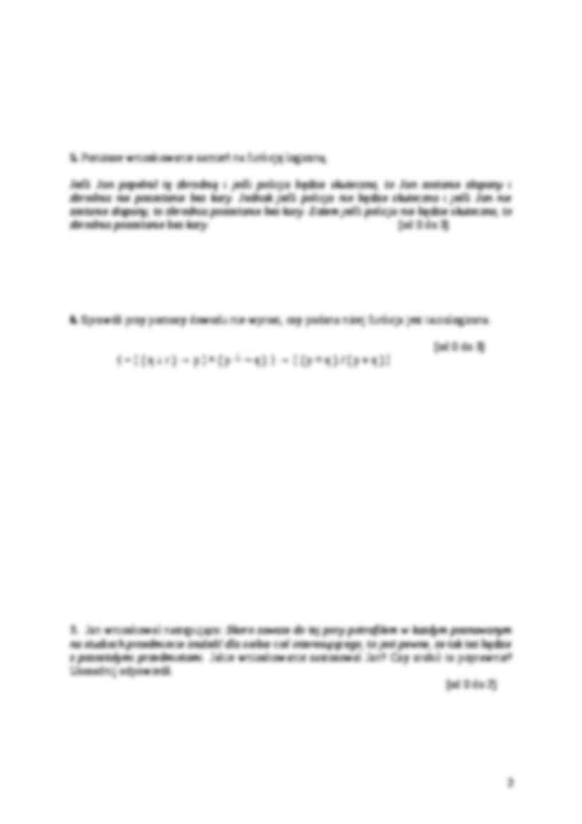Logika dla prawników - egzamin 3 - strona 2