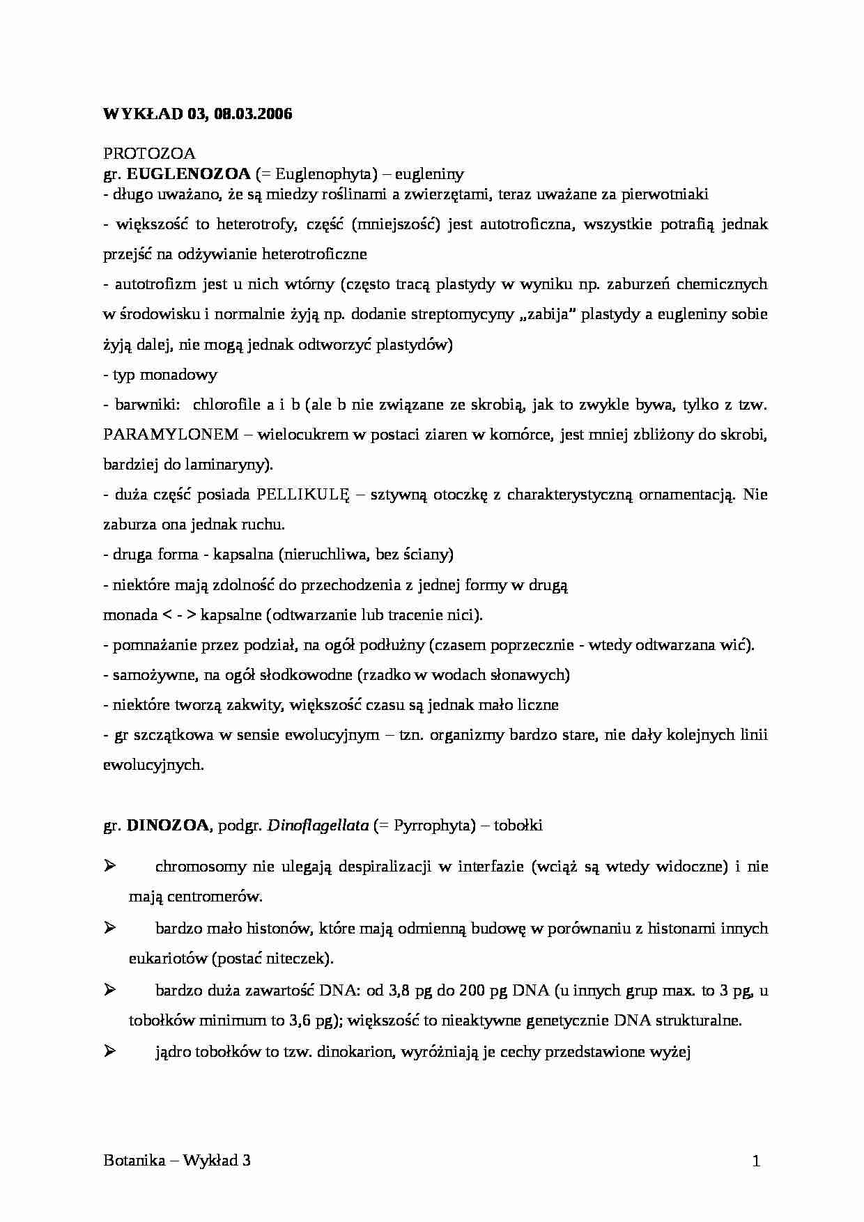 Botanika - wykład 3 - strona 1