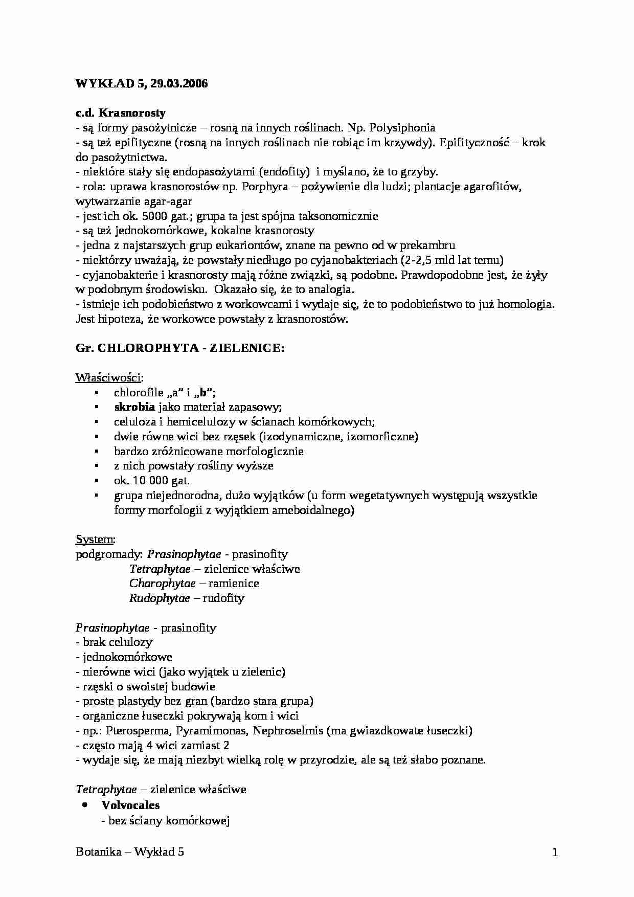 Botanika, krasnorosty - wykład - strona 1