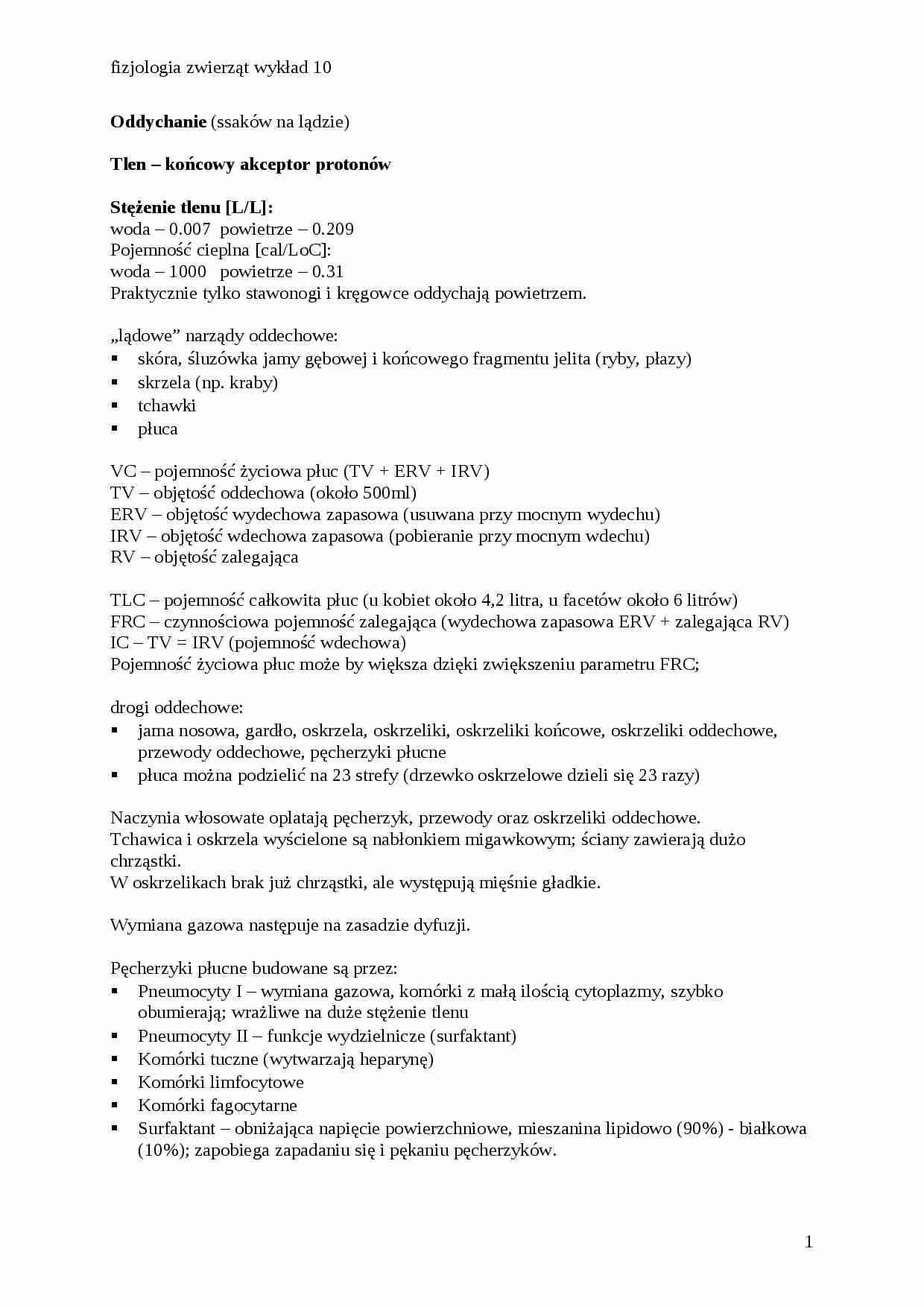 Oddychanie ssaków na lądzie - Białka surfaktantu - strona 1