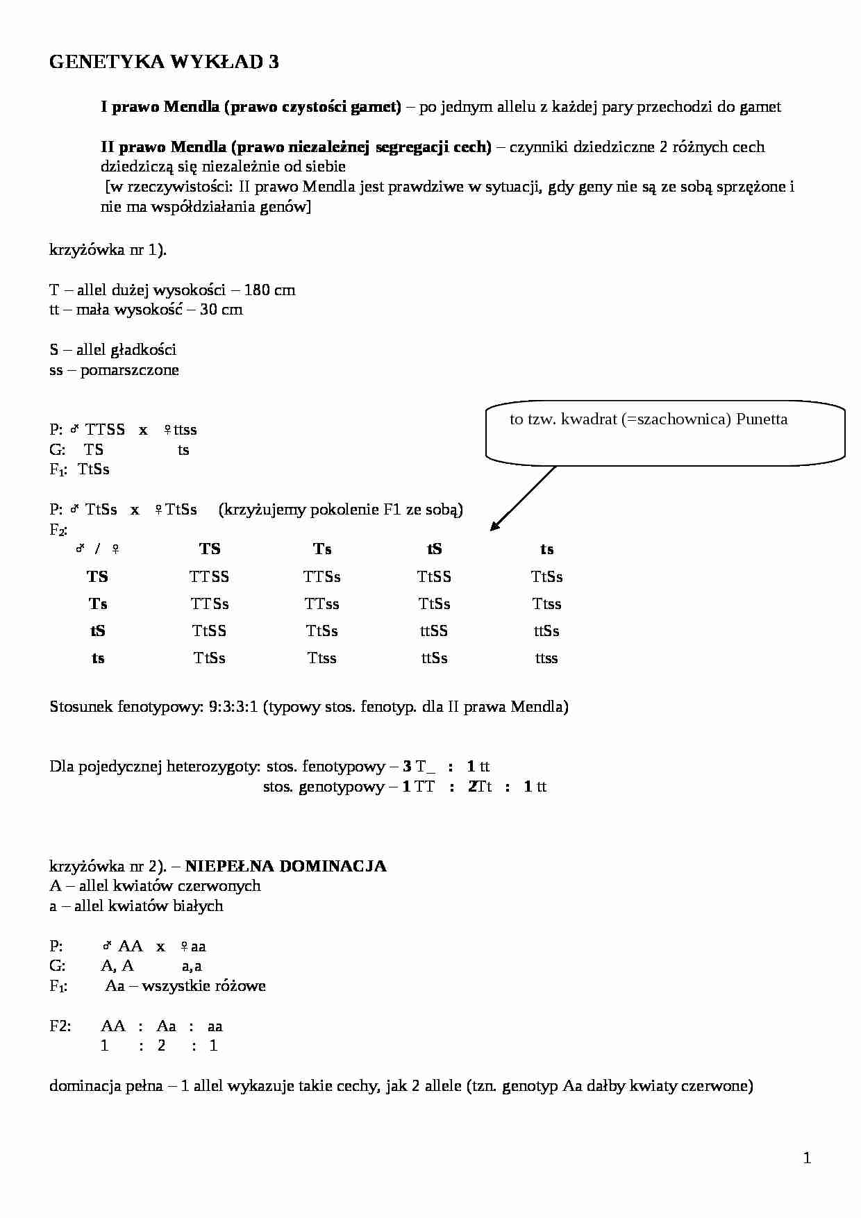 Genetyka - prawa Mendla - strona 1