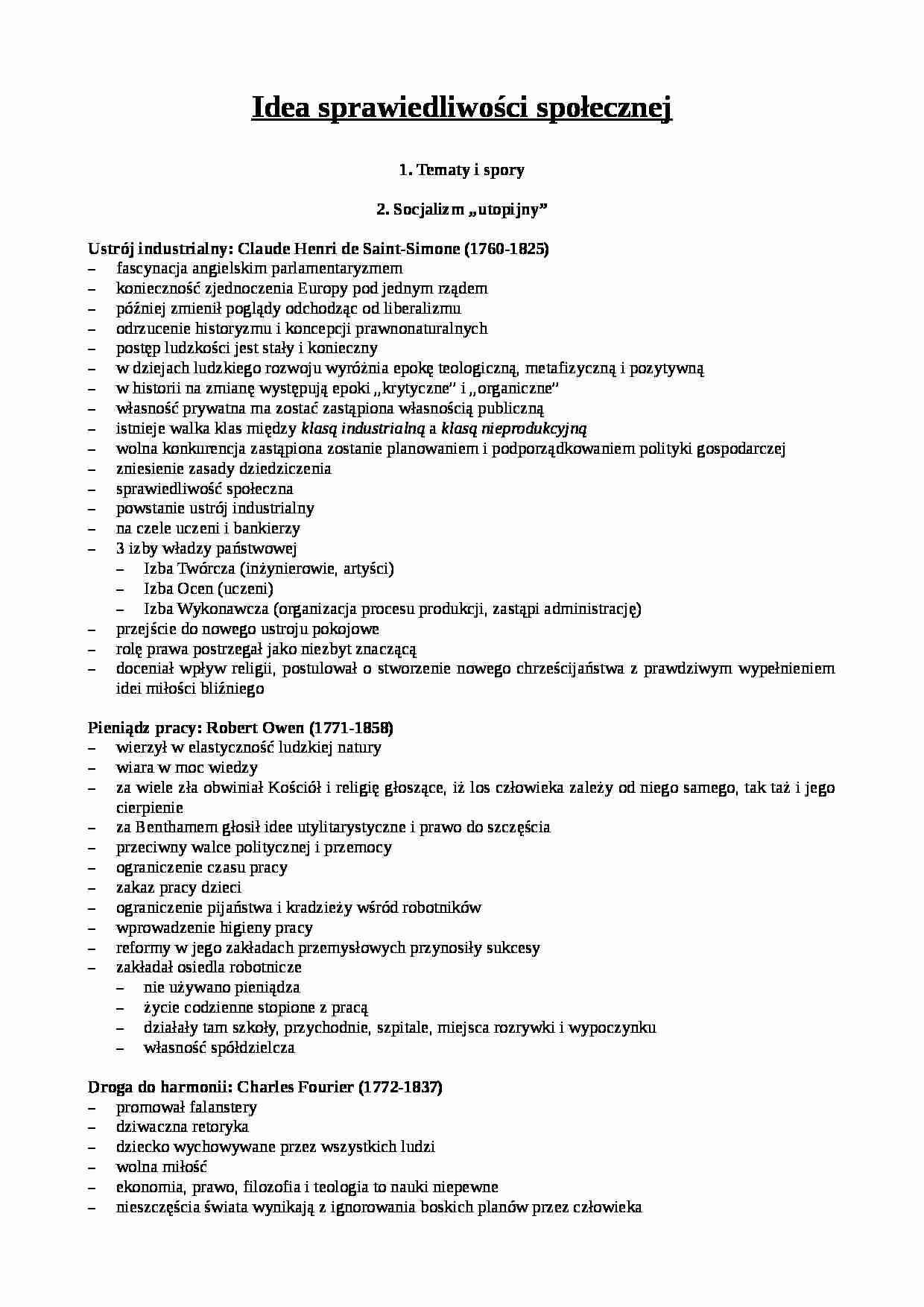 Idea sprawiedliwości społecznej - strona 1