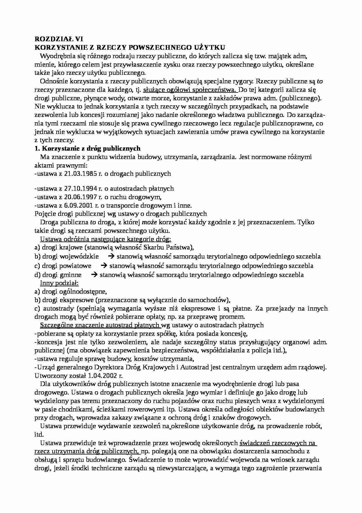 Korzystanie z rzeczy powrzechnego użytku - strona 1