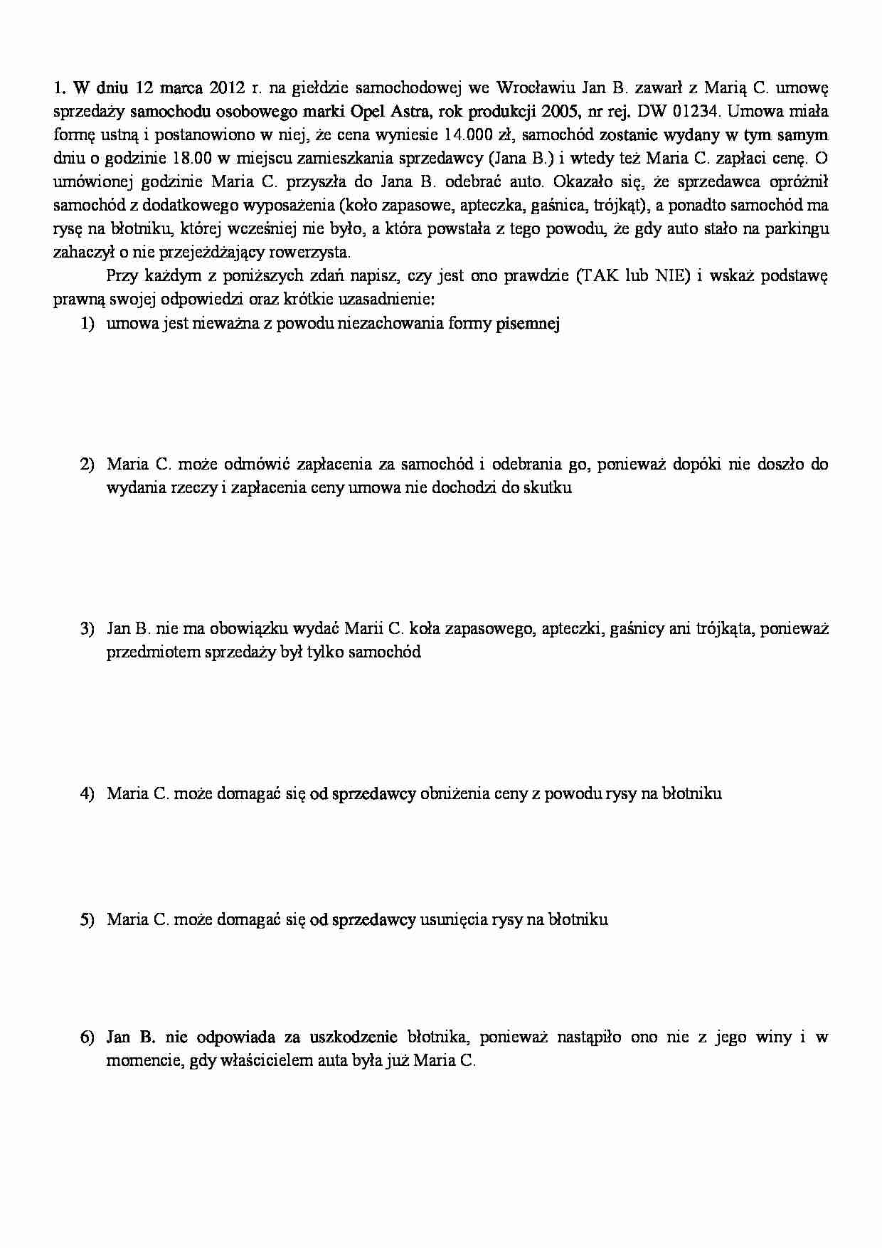 Prawo cywilne - egzamin - strona 1