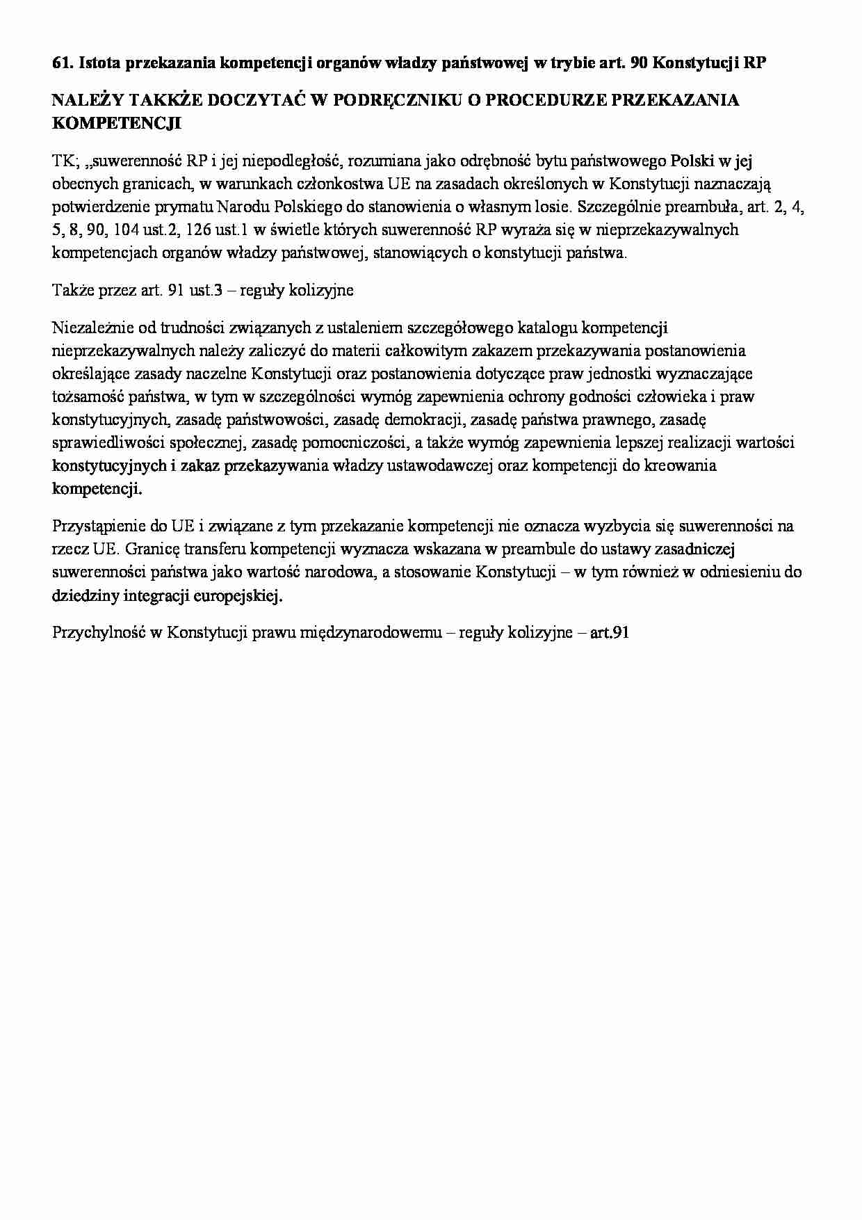 Istota przekazania kompetencji organów władzy - strona 1