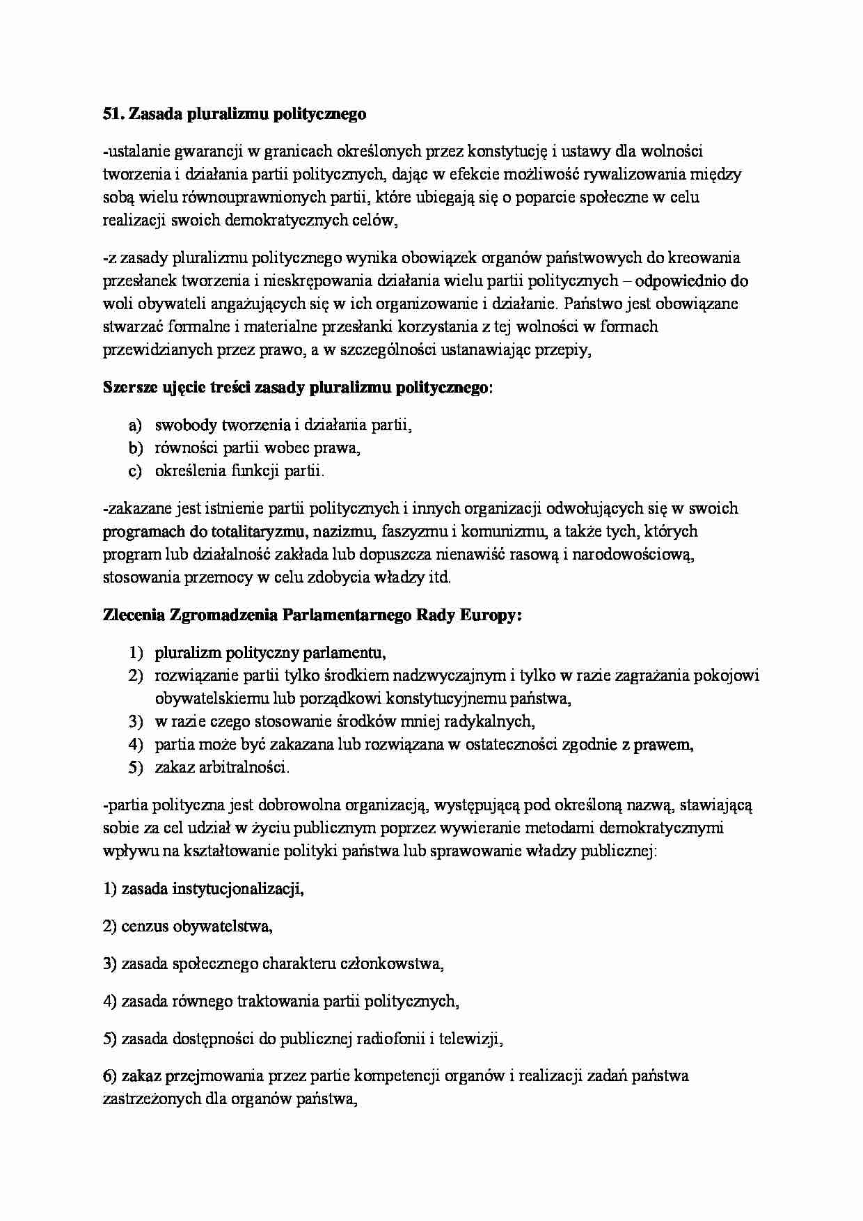 Zasada pluralizmu politycznego - strona 1