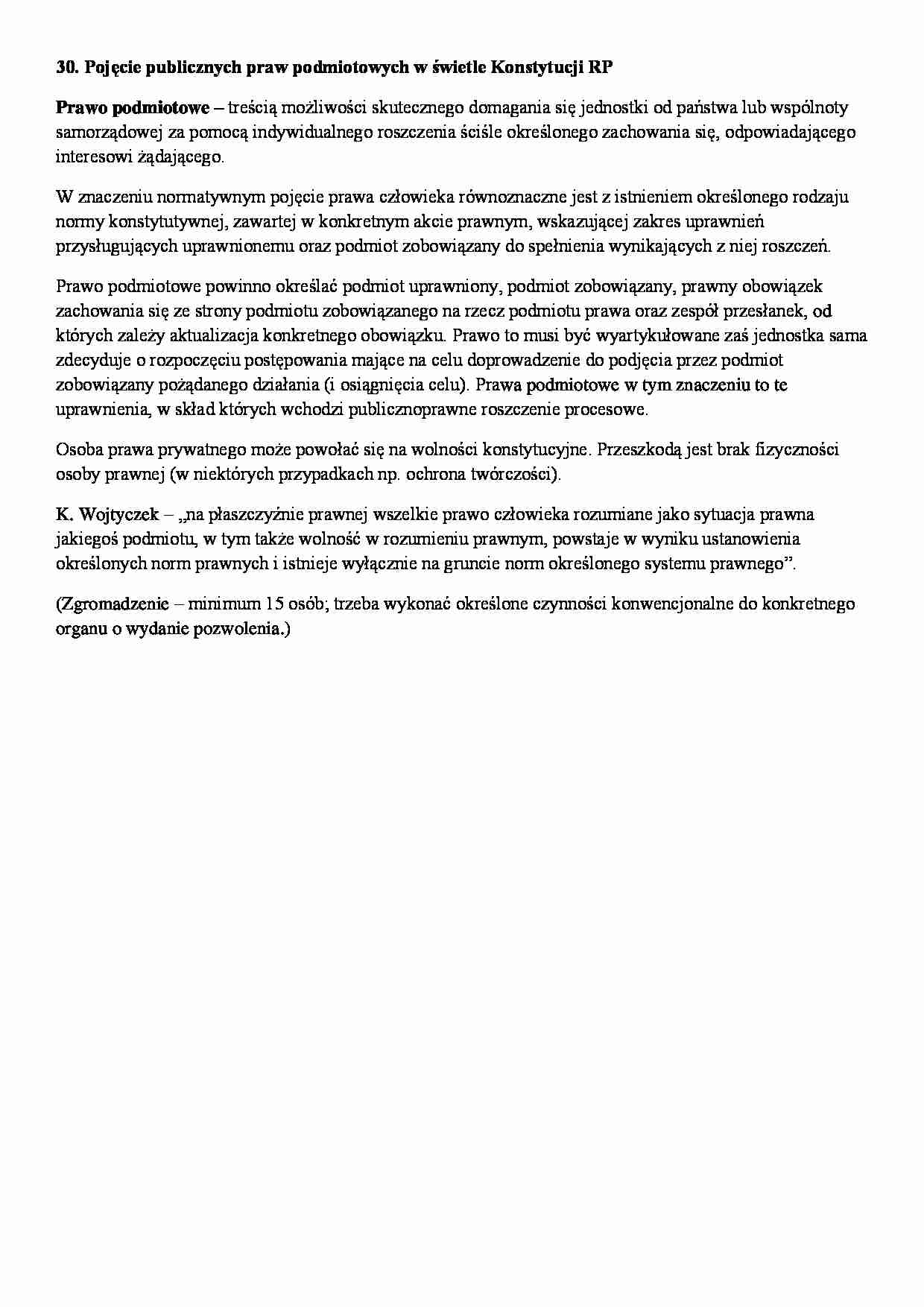 Pojęcie publicznych praw podmiotowych - strona 1