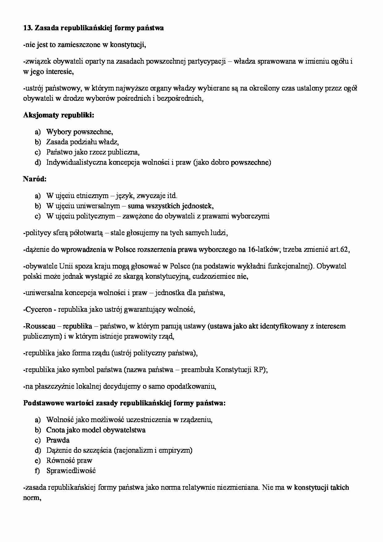 Zasada republikańskiej formy państwa - strona 1
