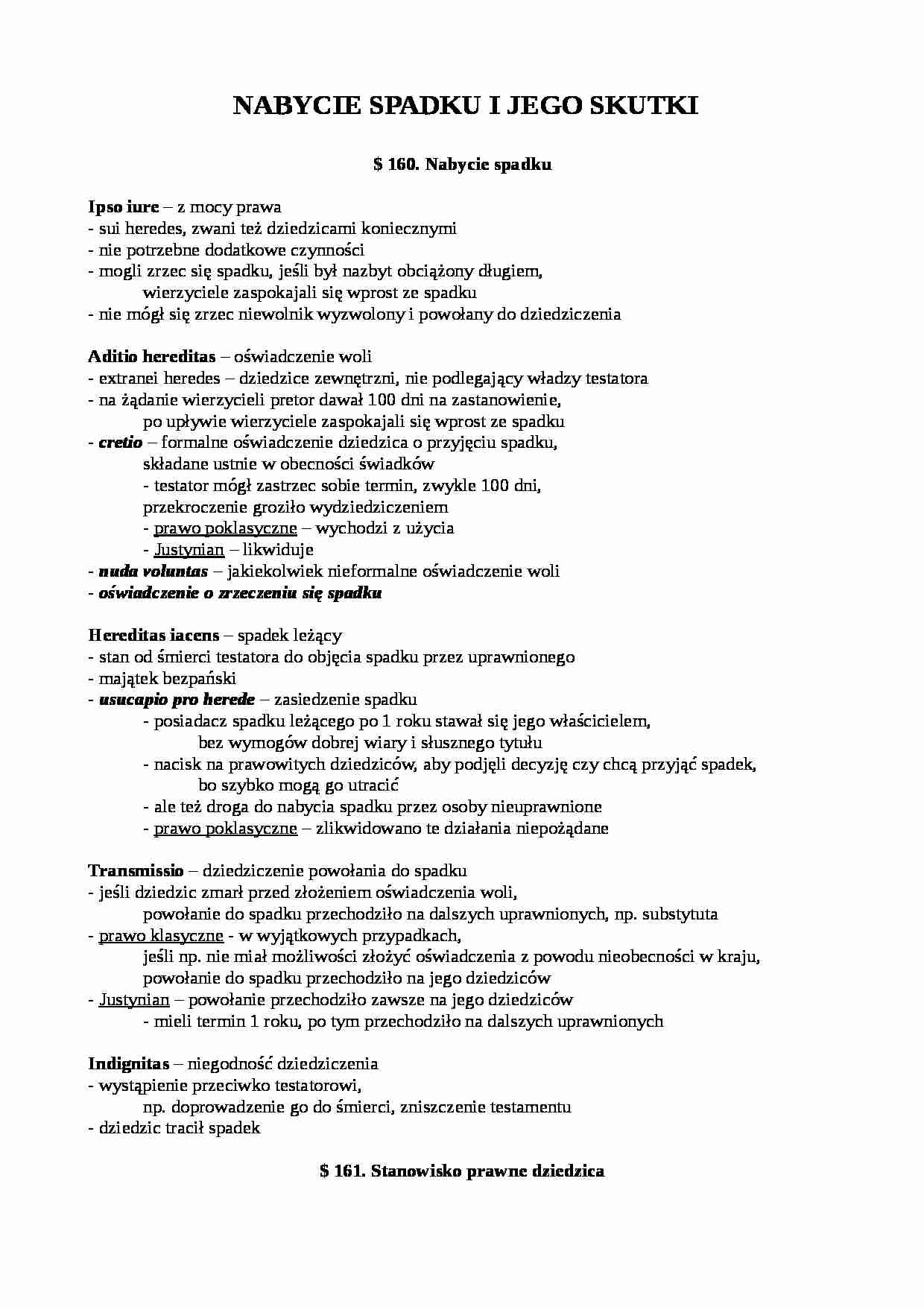 Nabycie spadku i jego skutki - strona 1