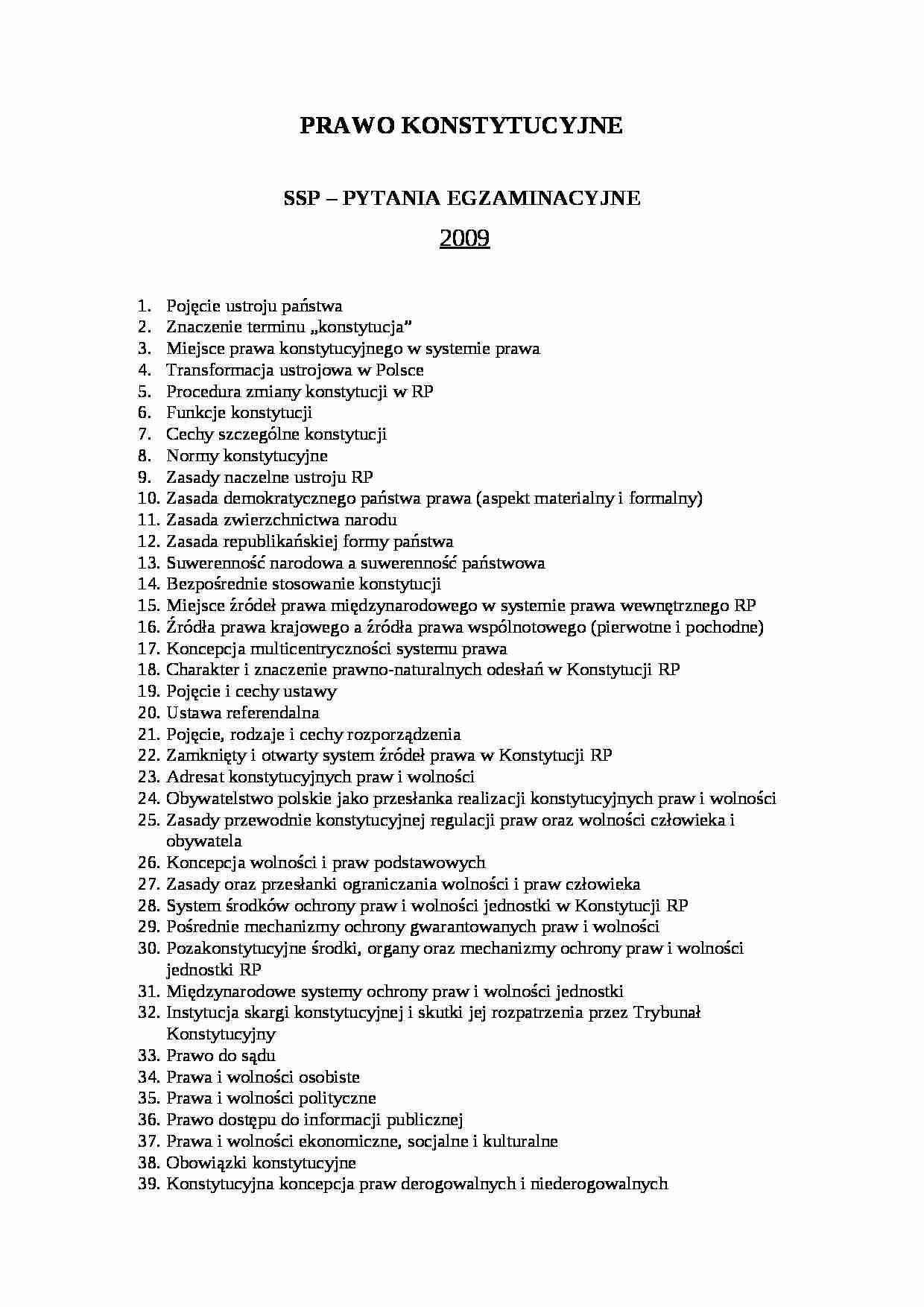Prawo konstytucyjne - egzamin - strona 1