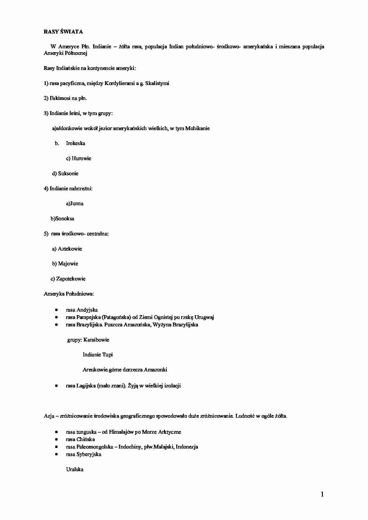 Rasy świata - strona 1