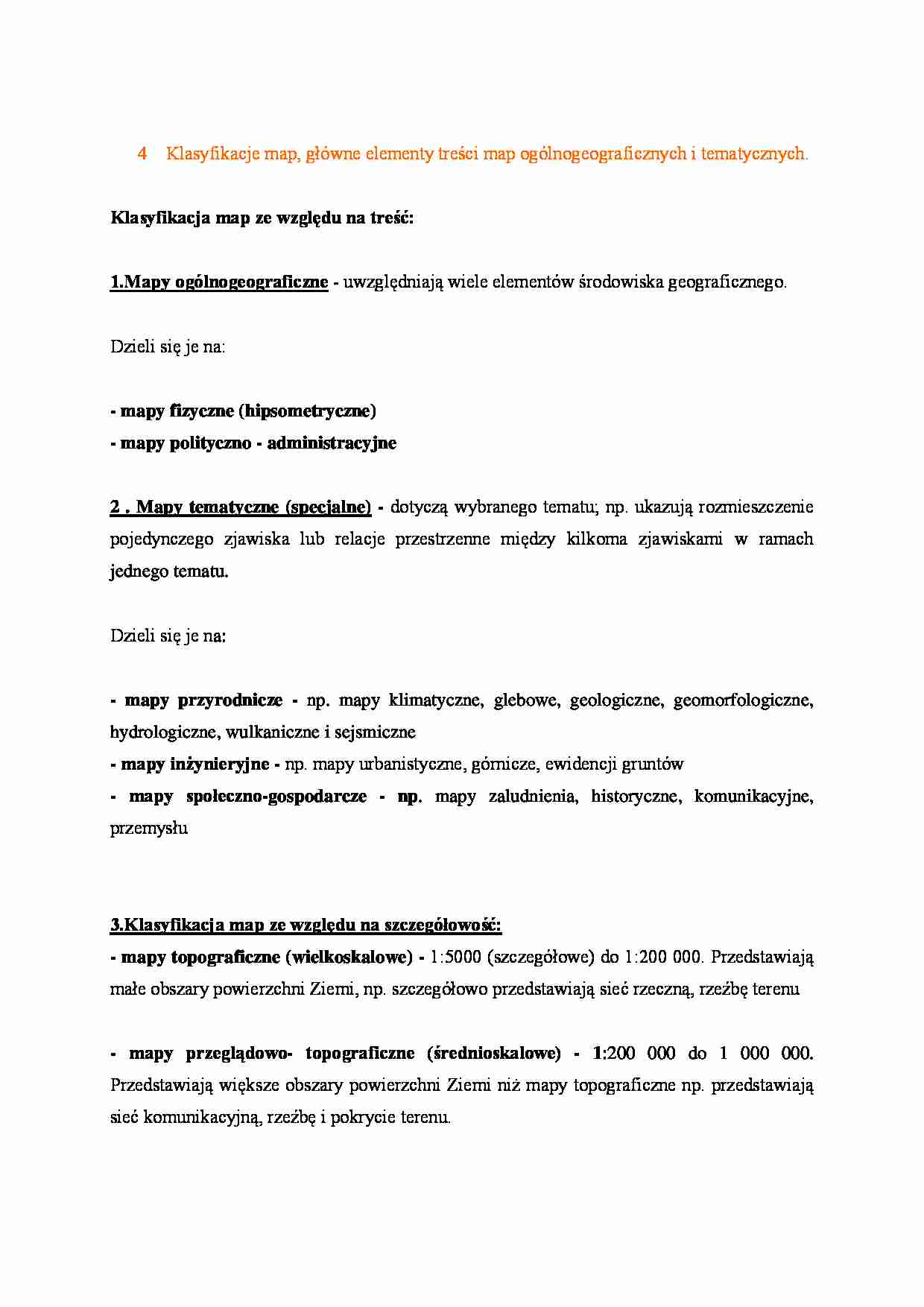 Klasyfikacje map - strona 1