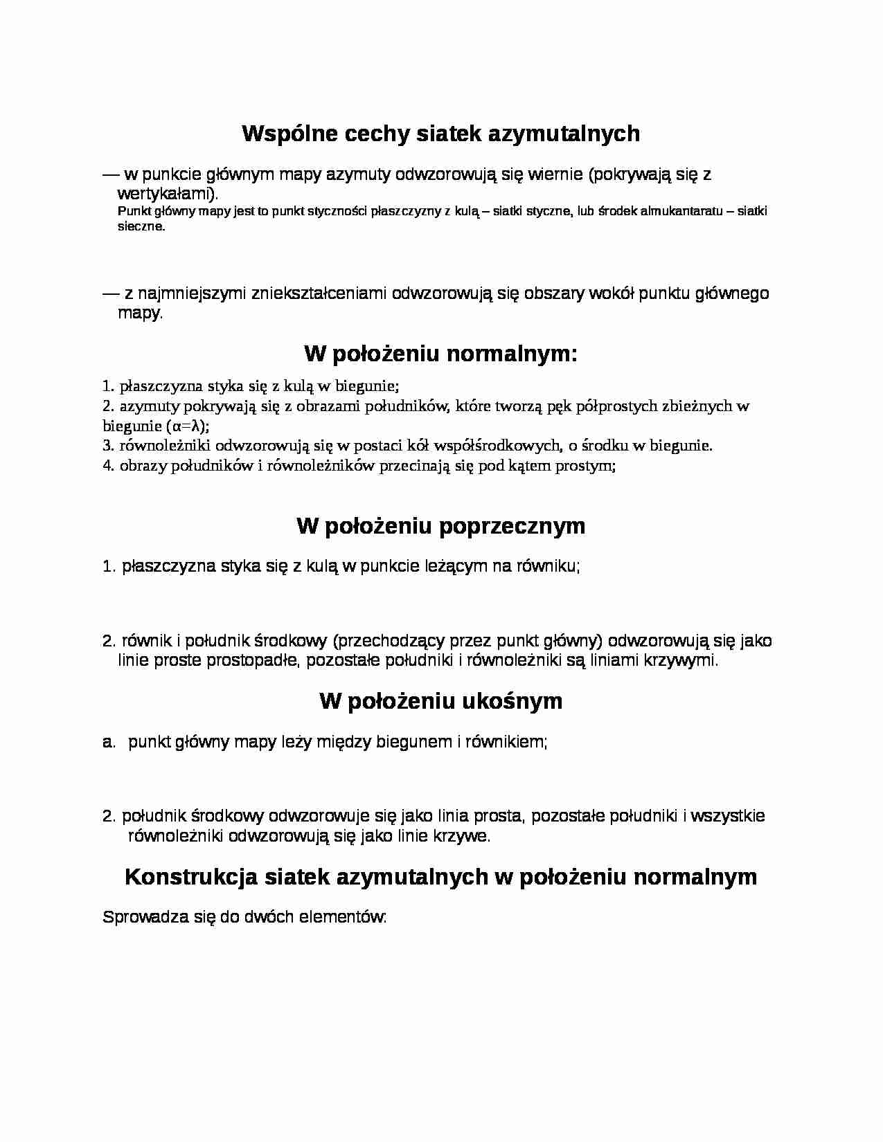 Siatki azymutalne - strona 1