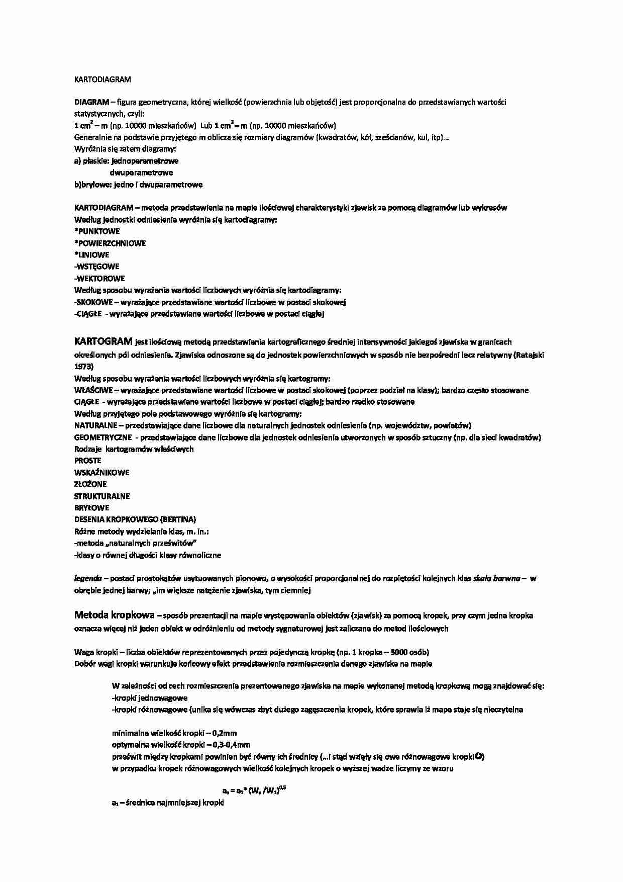 Skrót na kolokwium - Kartodiagram - strona 1