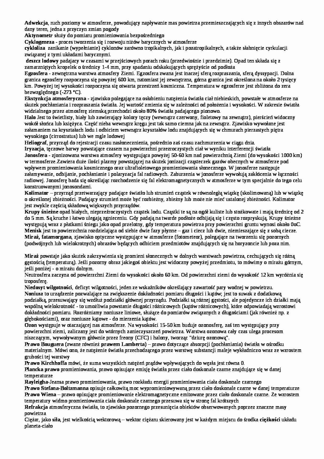 Słowniczek z meteorologii - strona 1