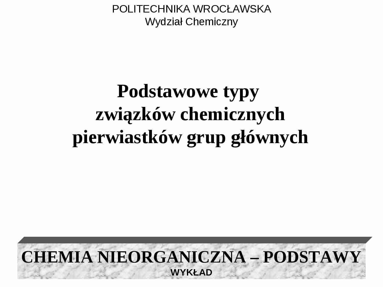 Pierwiastki grup głównych- prezentacja  - strona 1