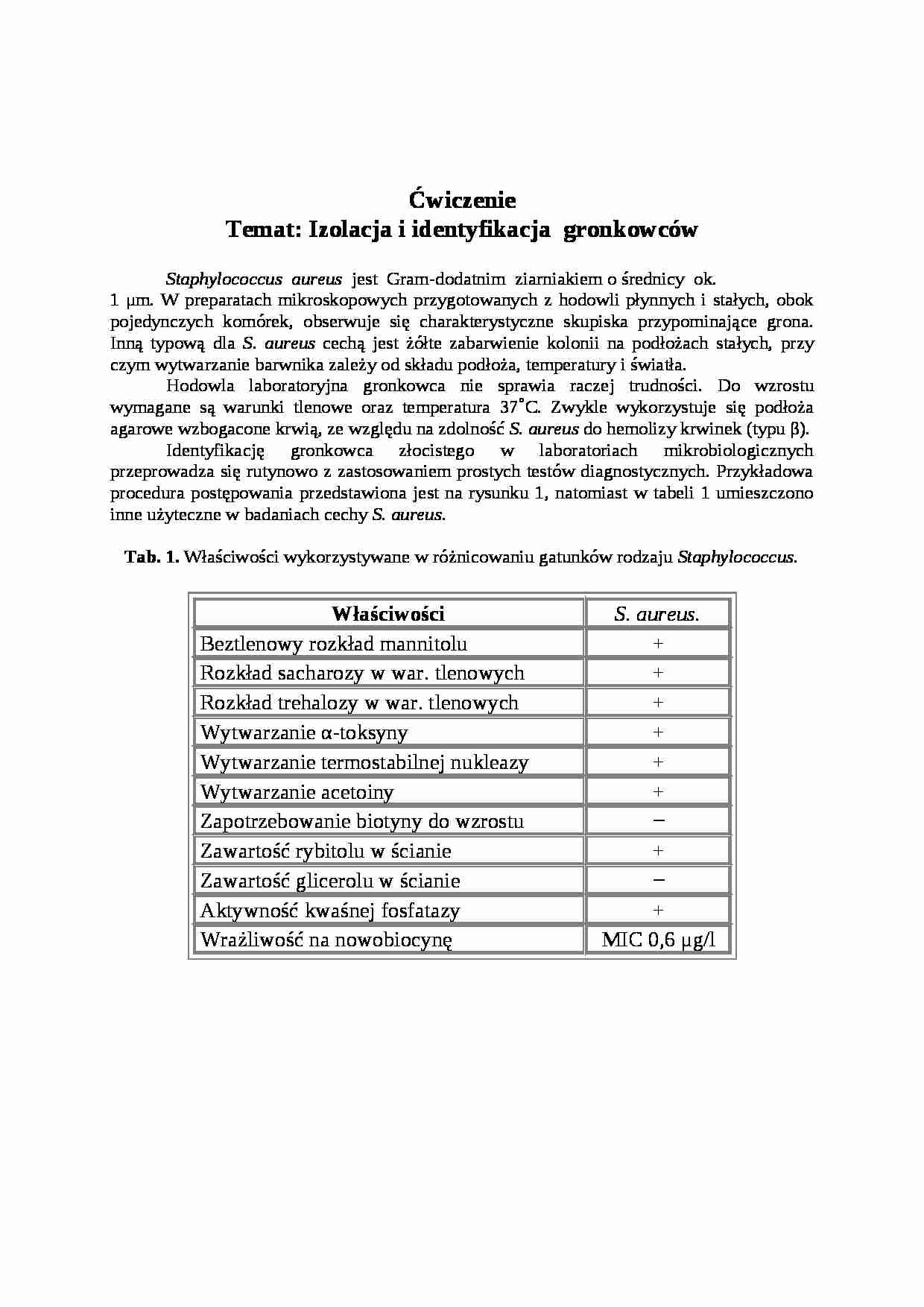 Gronkowce - izolacja i identyfikacja - strona 1