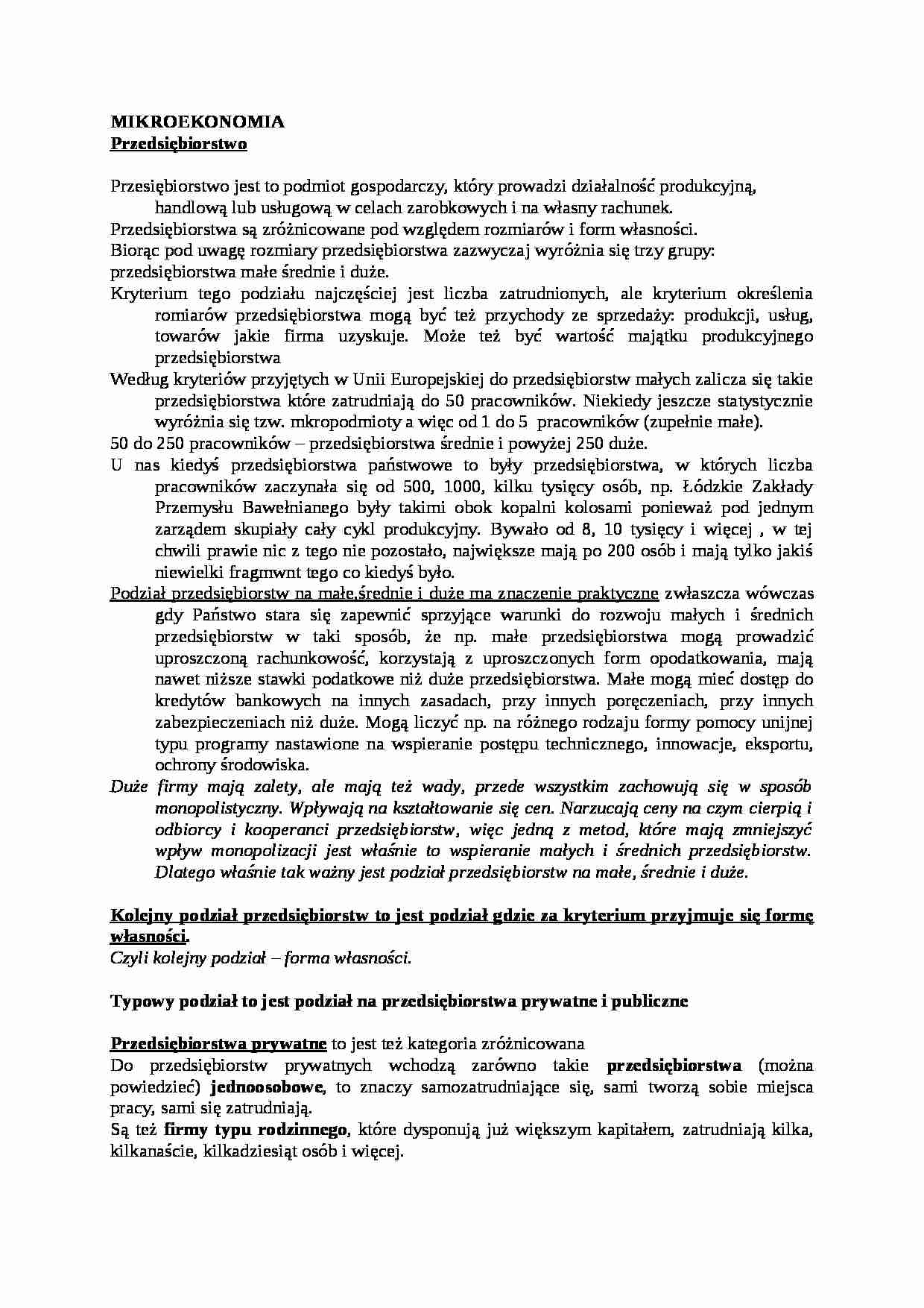 przedsiębiorstwo - Wyklad - strona 1