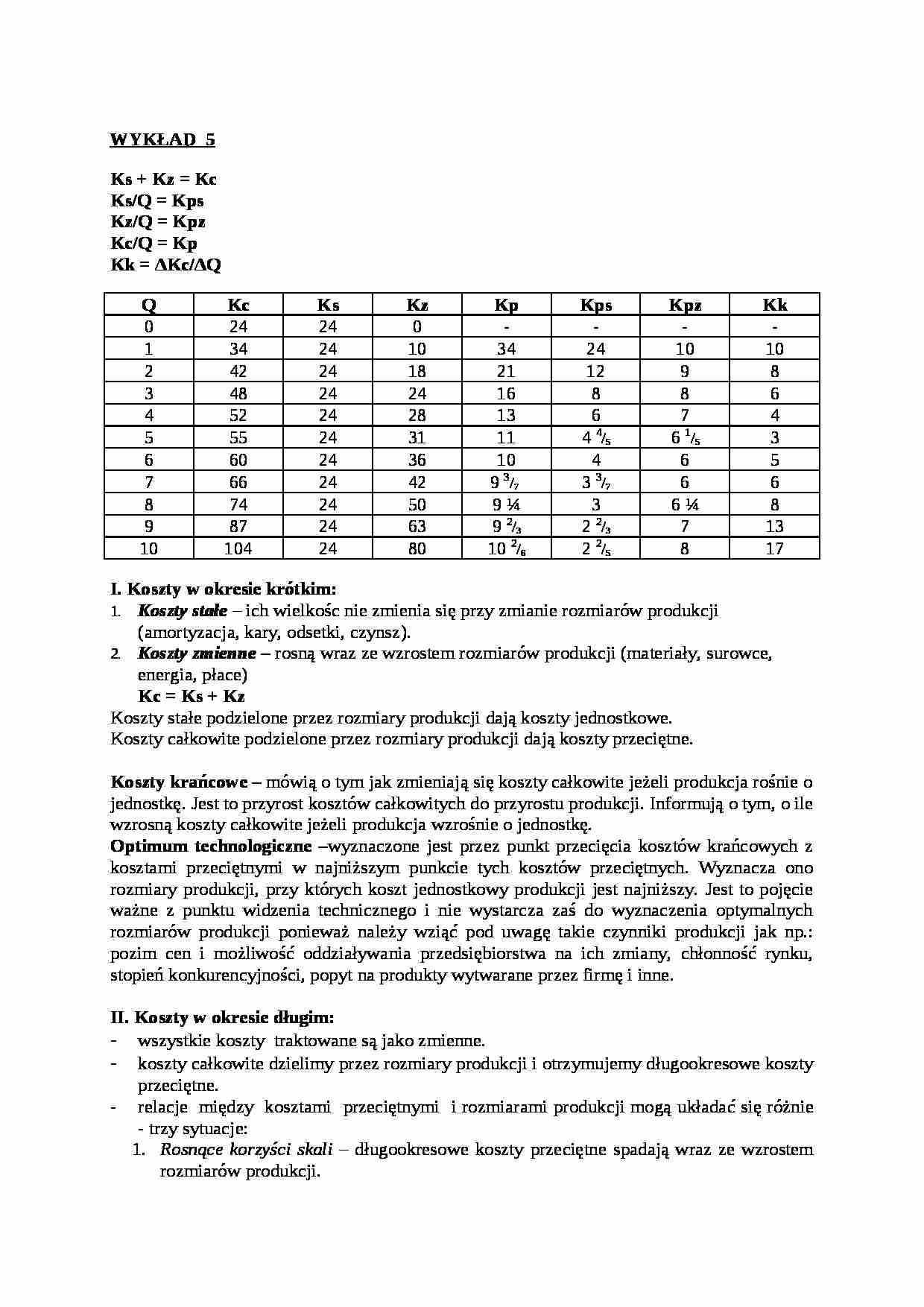 koszty wykład - strona 1