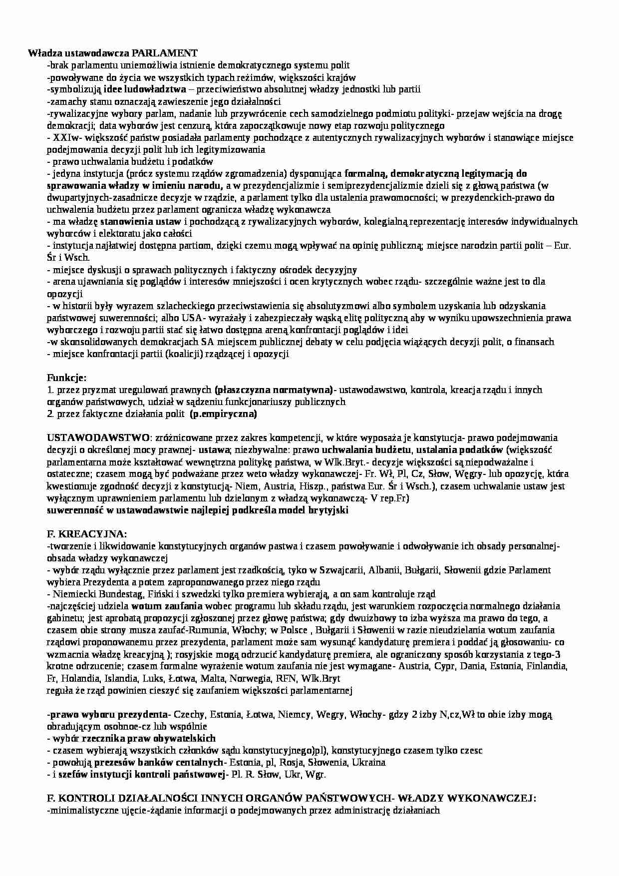 Władza ustawodawcza - Parlament - strona 1