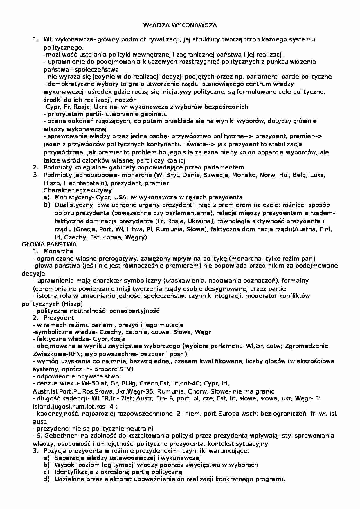 Władza wykonawcza - strona 1