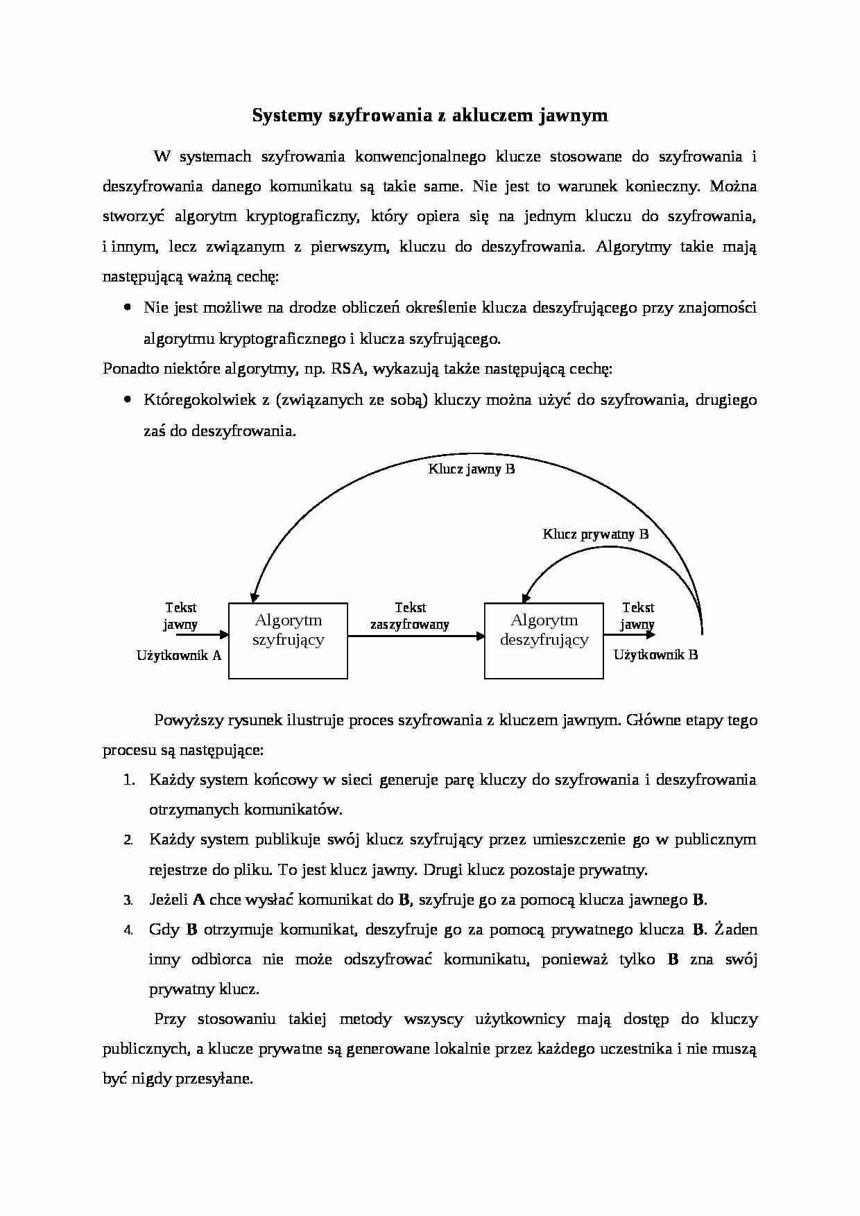 Systemy szyfrowania z akluczem jawnym - strona 1