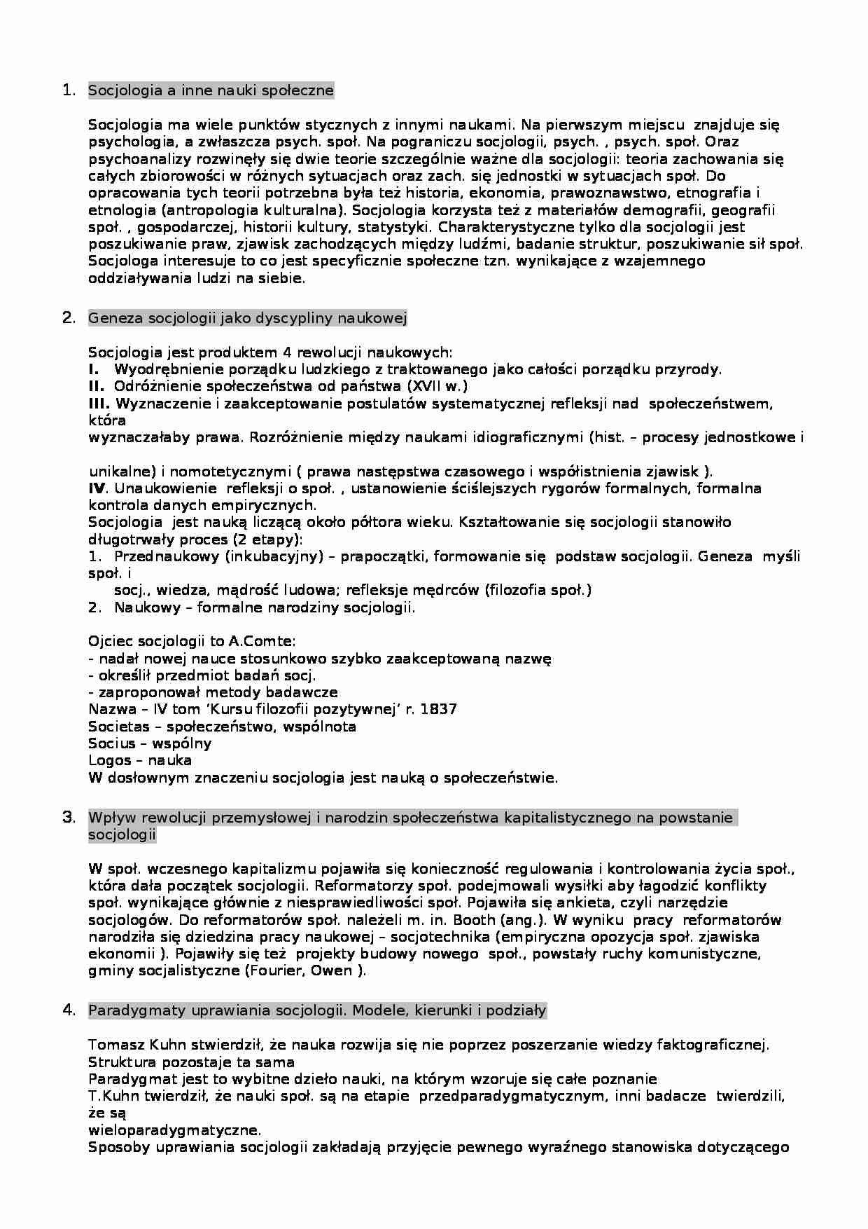 Wstęp do socjologii - strona 1