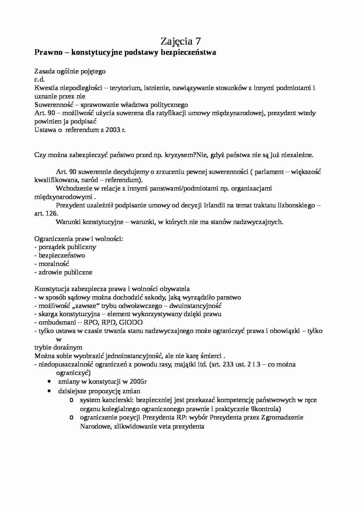 Prawo konstytucyjne - wykład 7 - strona 1