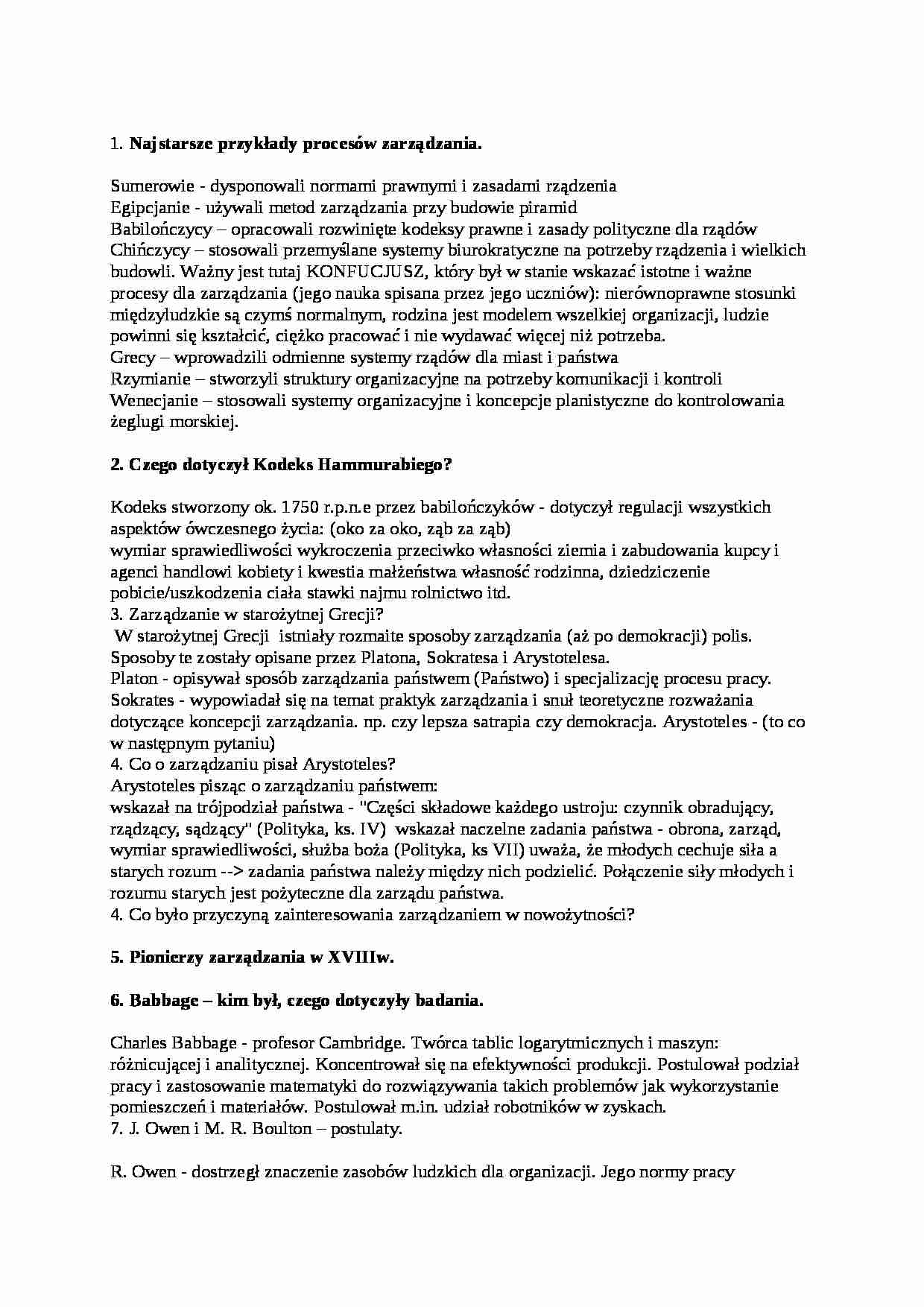 Najstarsze przykłady zarzadzania - strona 1