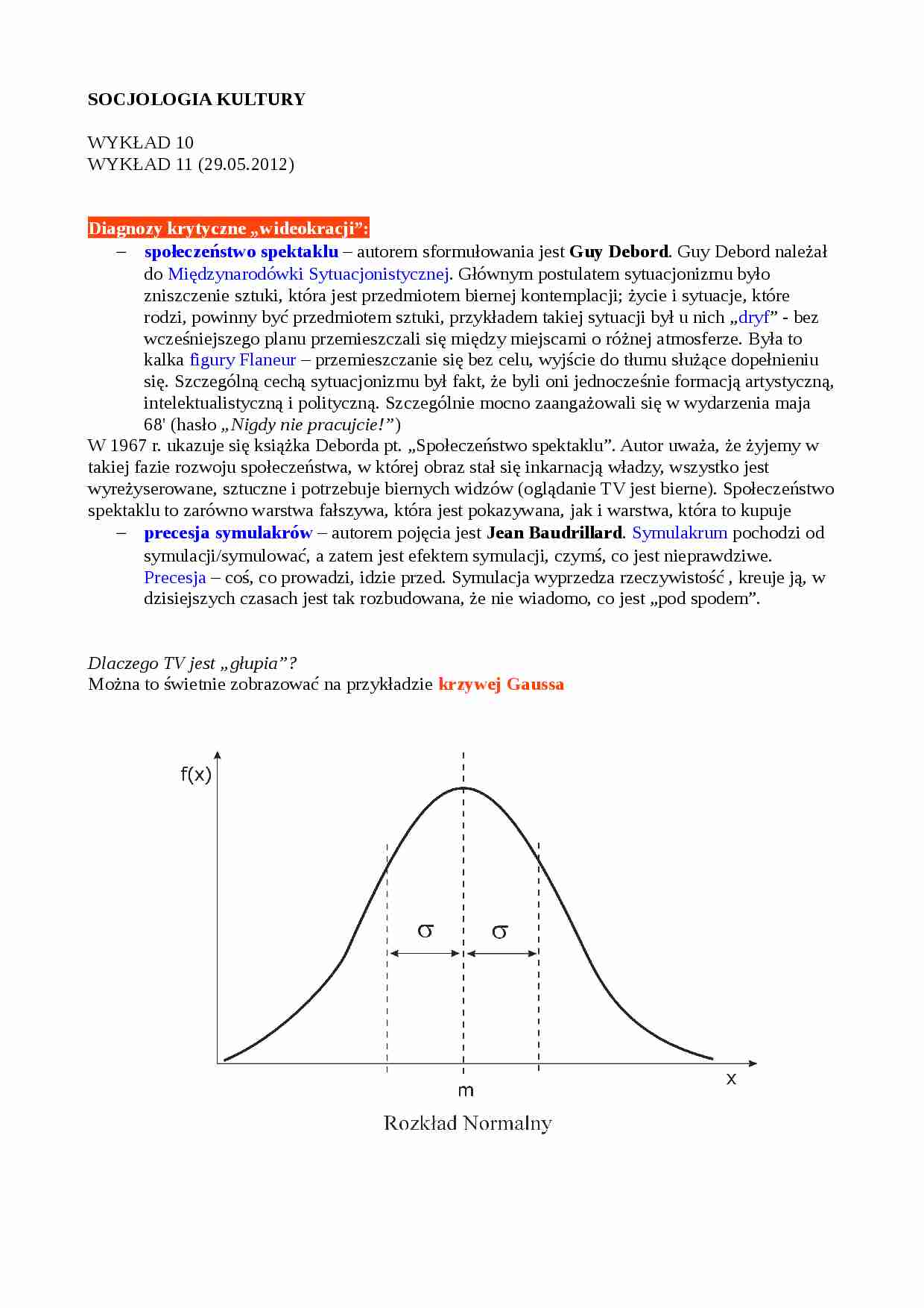 Debord Boudrillard Gauss - strona 1