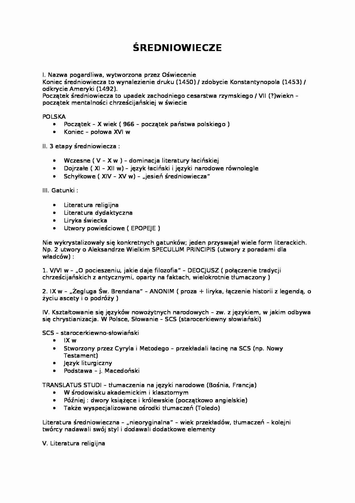 Średniowiecze - strona 1