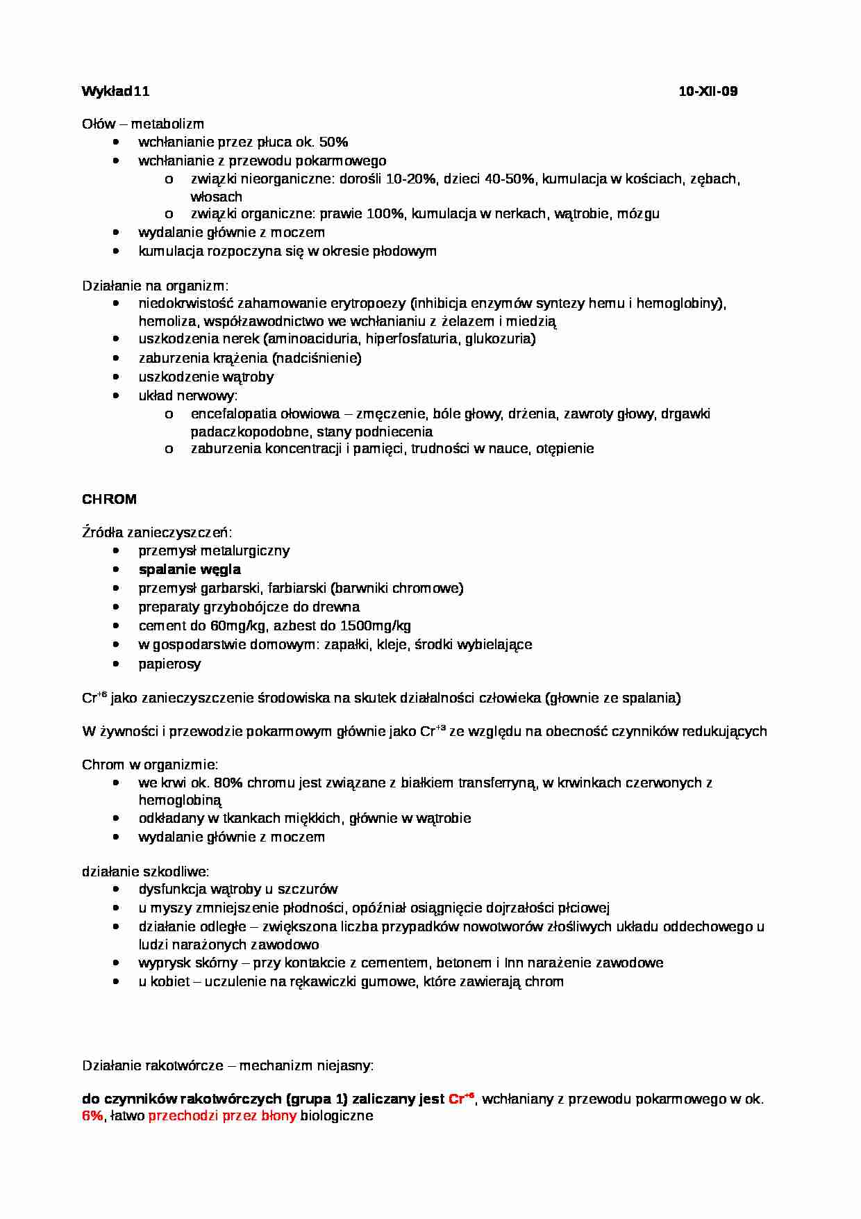 Toksykologia - wyklad 11 - strona 1