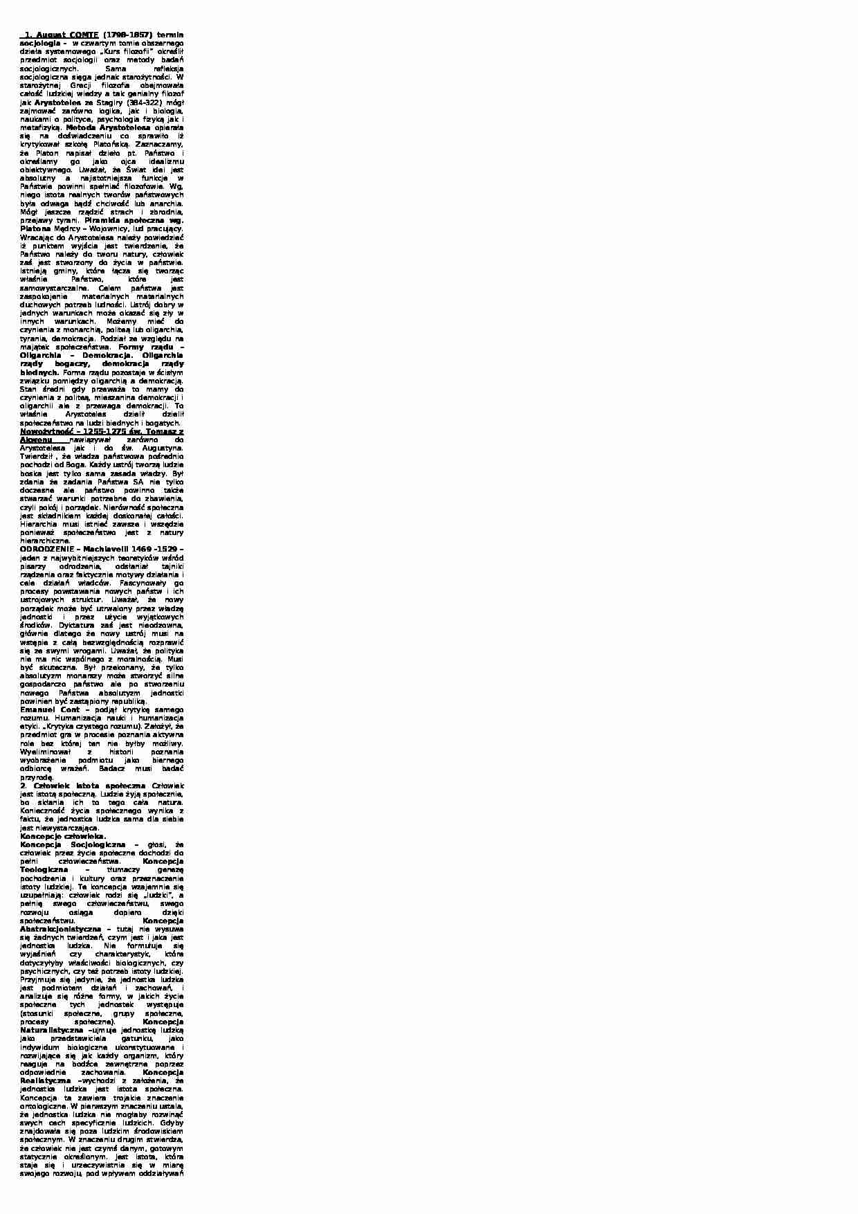 Ściągi z socjologii - strona 1