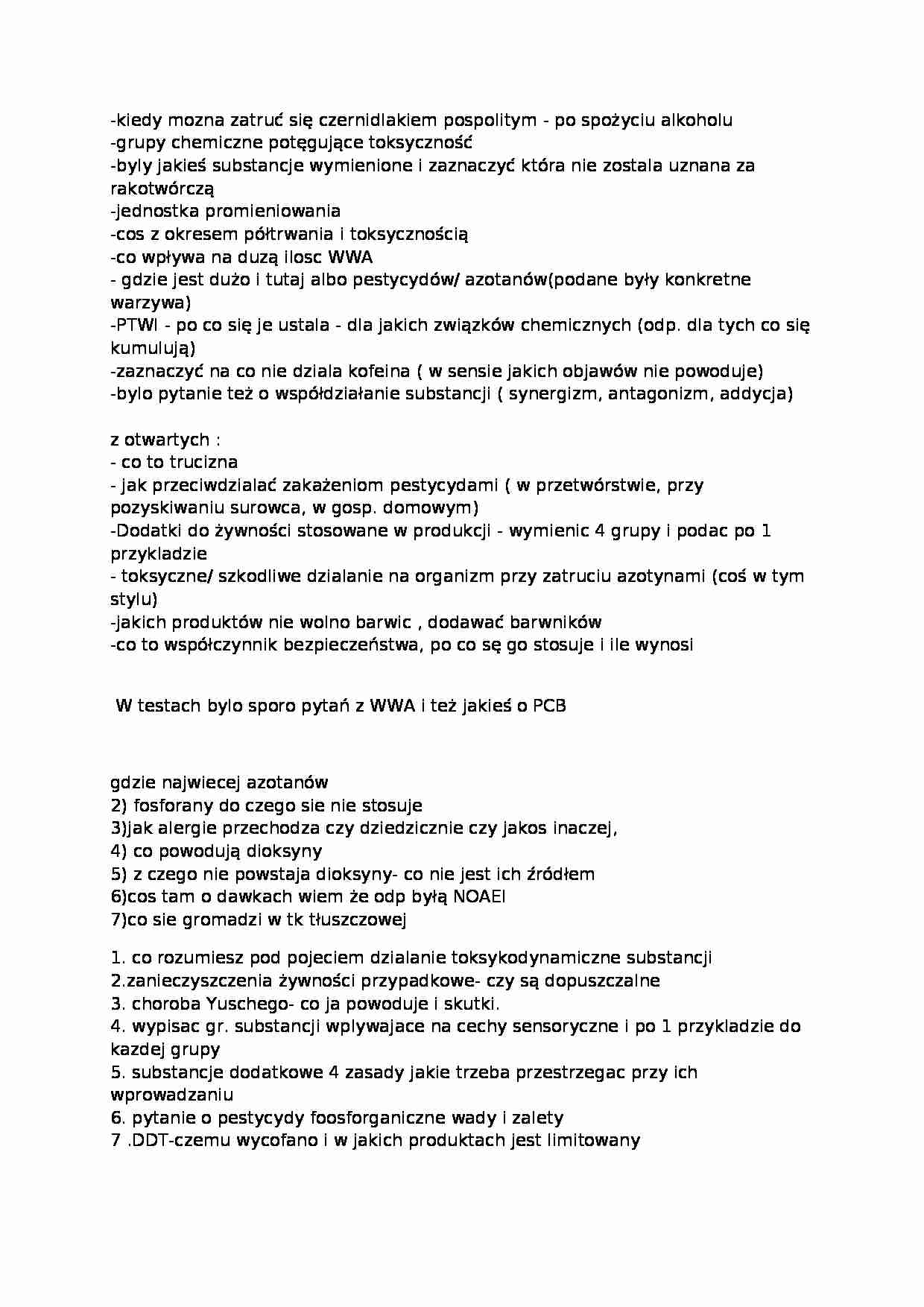 Pytania z egzaminu - Rośliny oleiste - strona 1