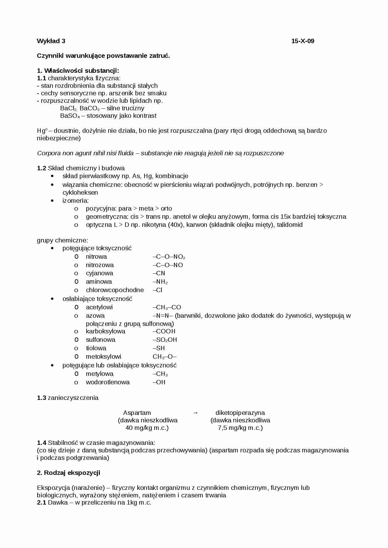 Toksykologia - wyklad 3 - strona 1