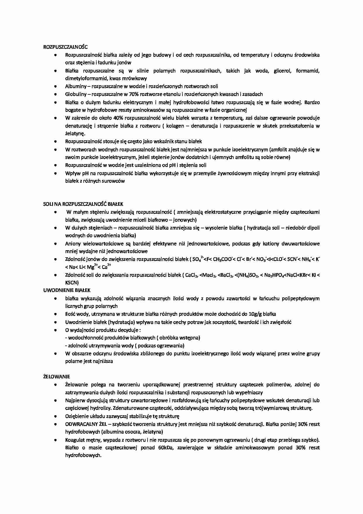 Rozpuszczalność i utlenianie białek - strona 1