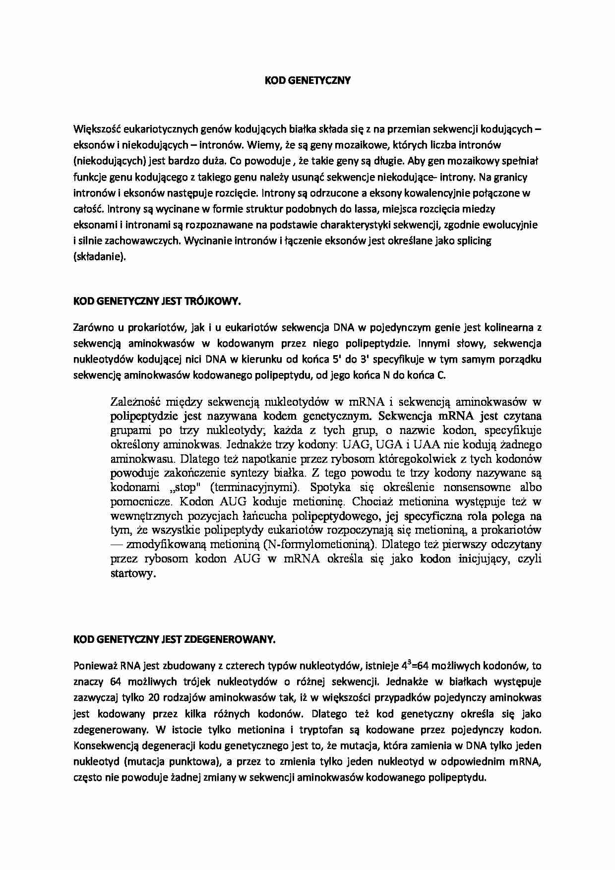 Kod genetyczny - strona 1