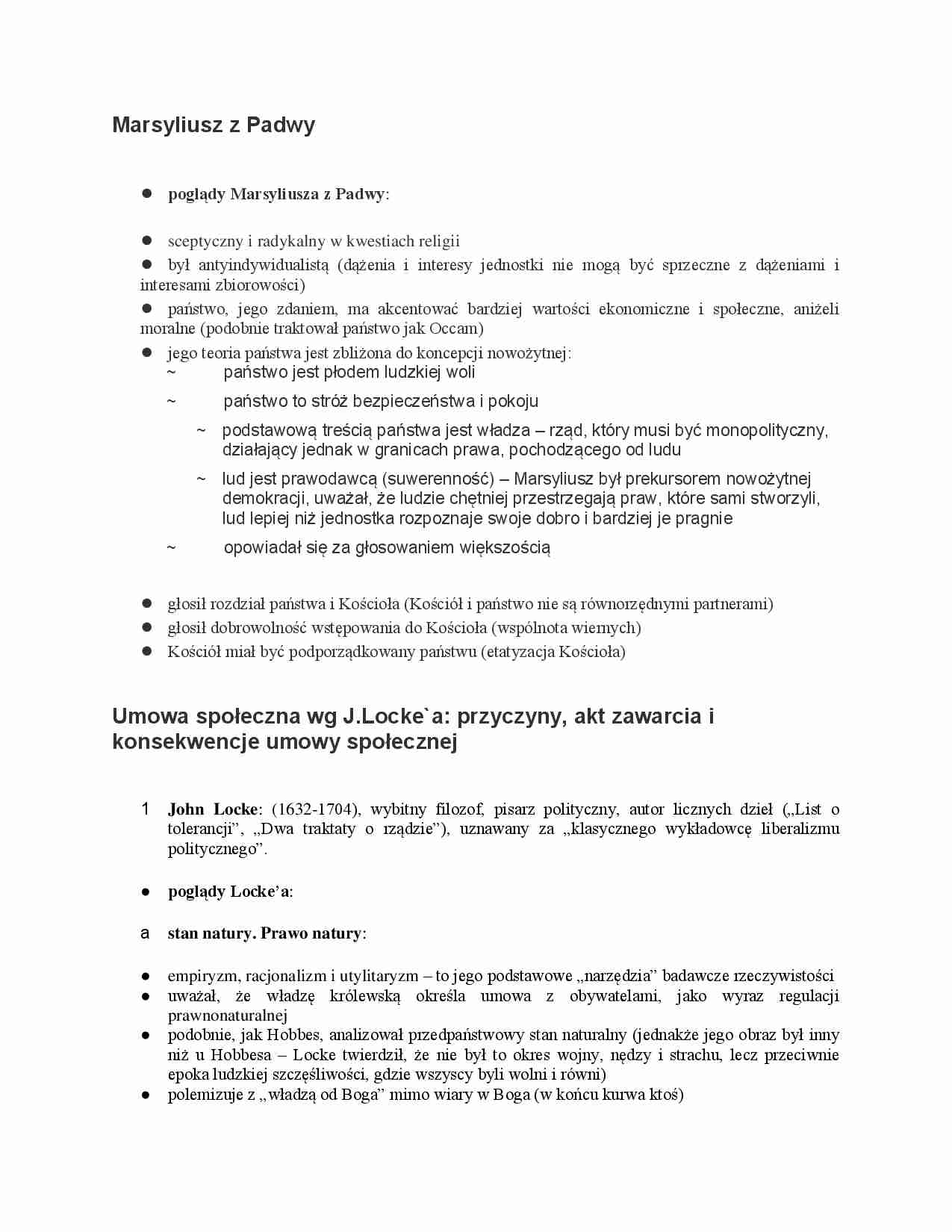 Marsyliusz i Locke - strona 1