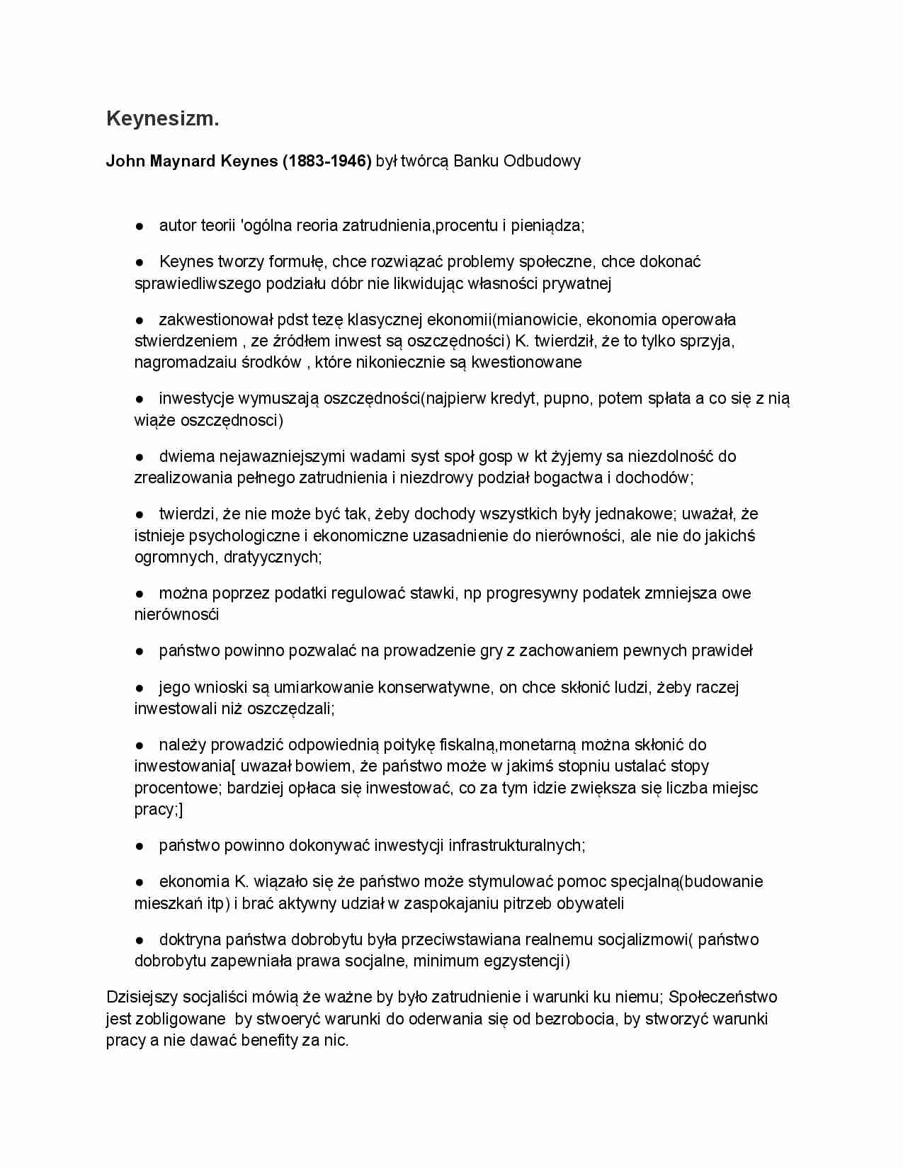 Keynesizm, Teoria sprawiedliwości Johna Rawlsa, Liberalizm - Hayek - strona 1