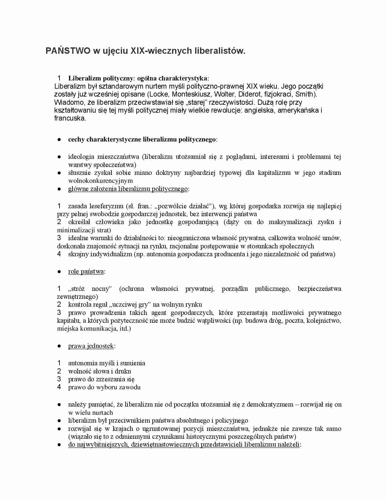 Liberalizm XIX wieku - strona 1