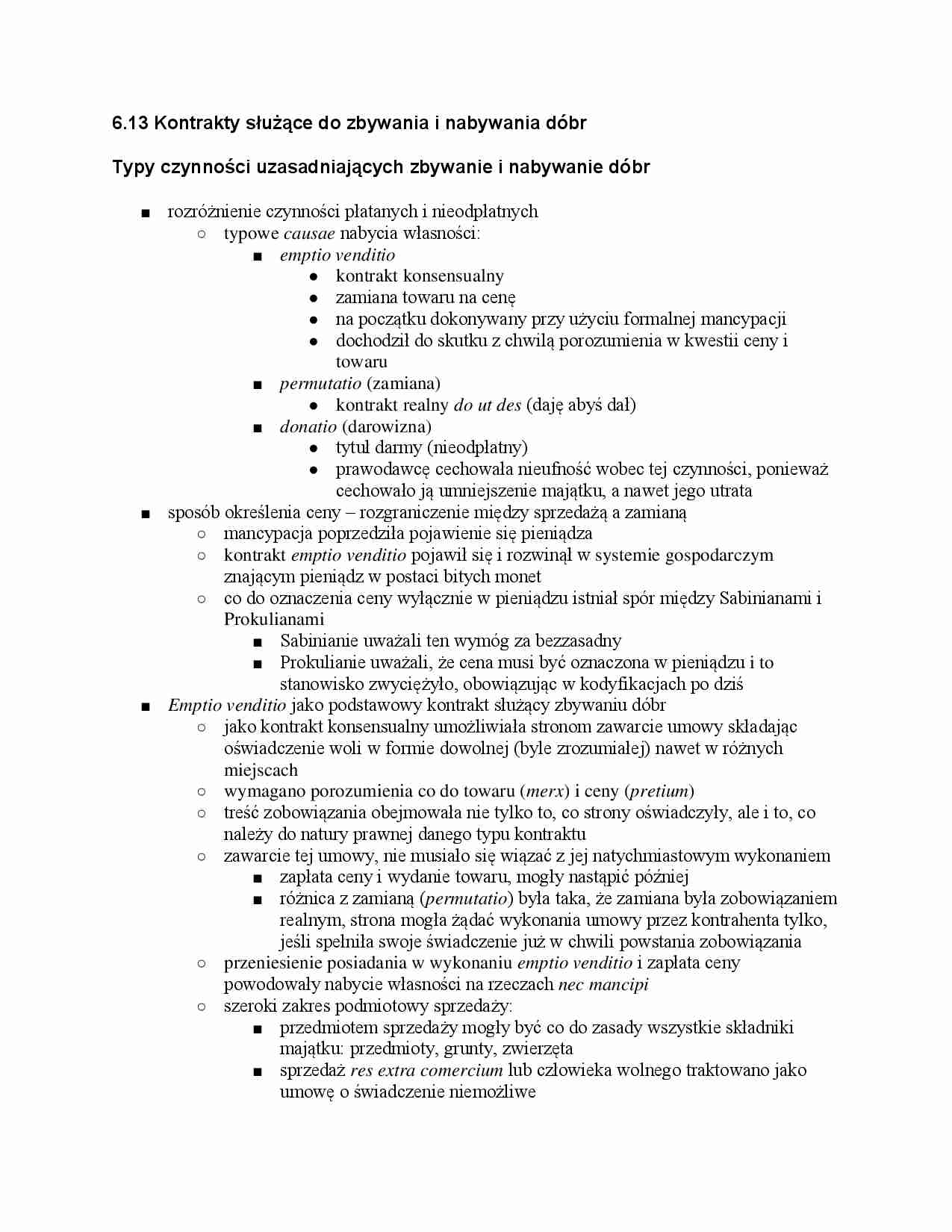Kontrakty służące do zbywania i nabywania dóbr - strona 1
